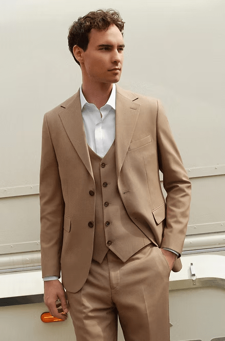 ceehuteey Men's 3 Pieces vertical striped stylish Fashion multi-scene suit (Blazer+Pants)