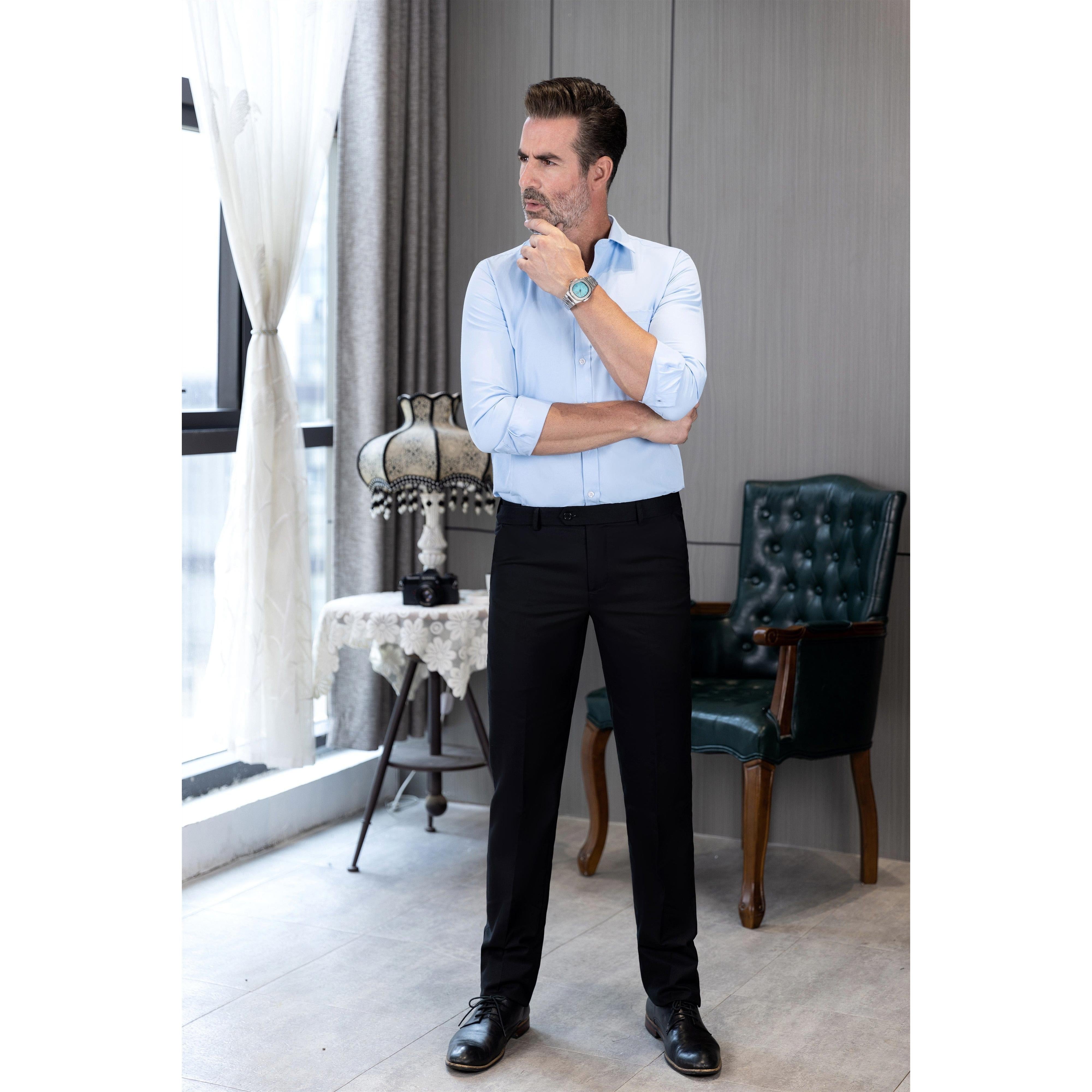 ceehuteey Men's Business Formal Tweed Trousers