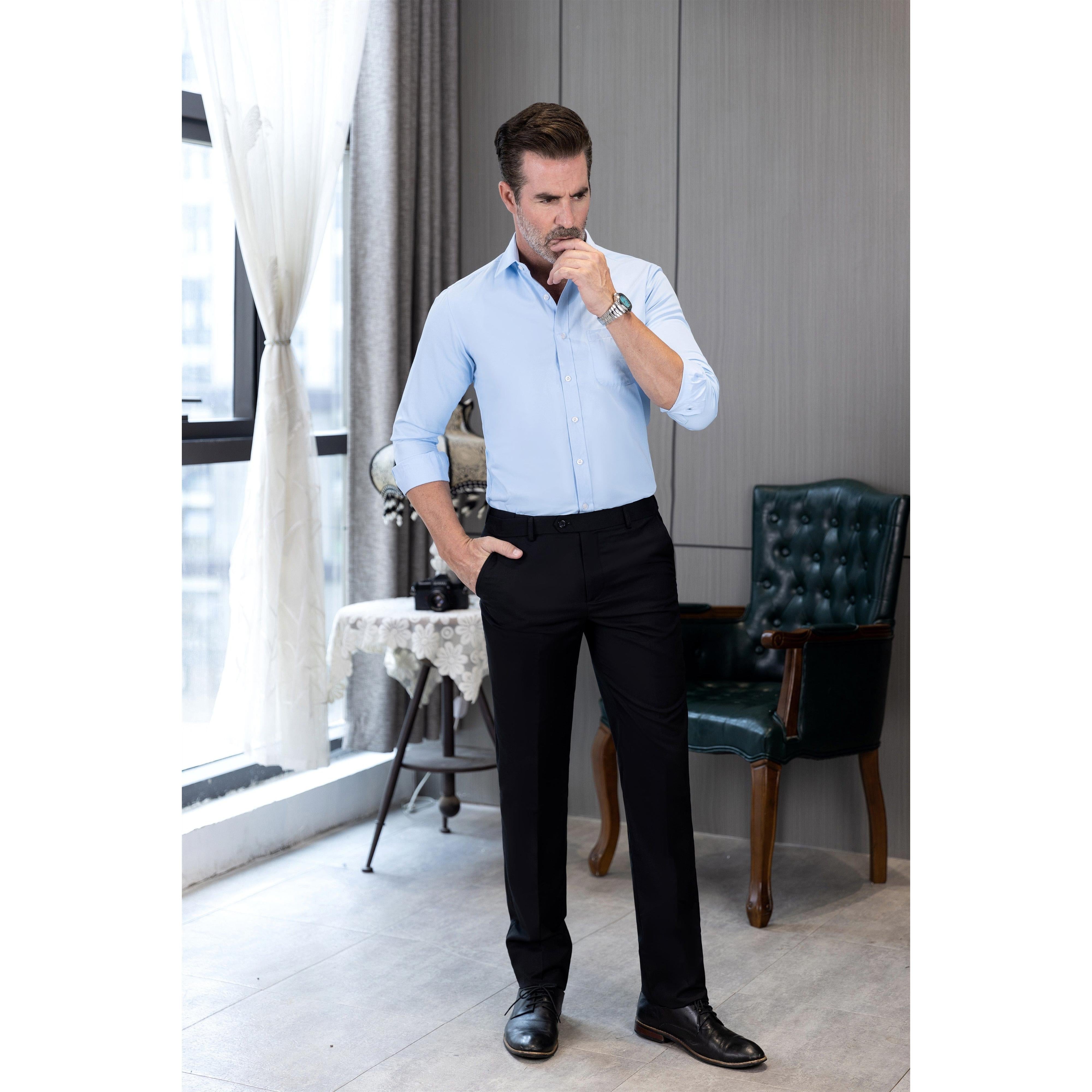 ceehuteey Men's Business Formal Tweed Trousers
