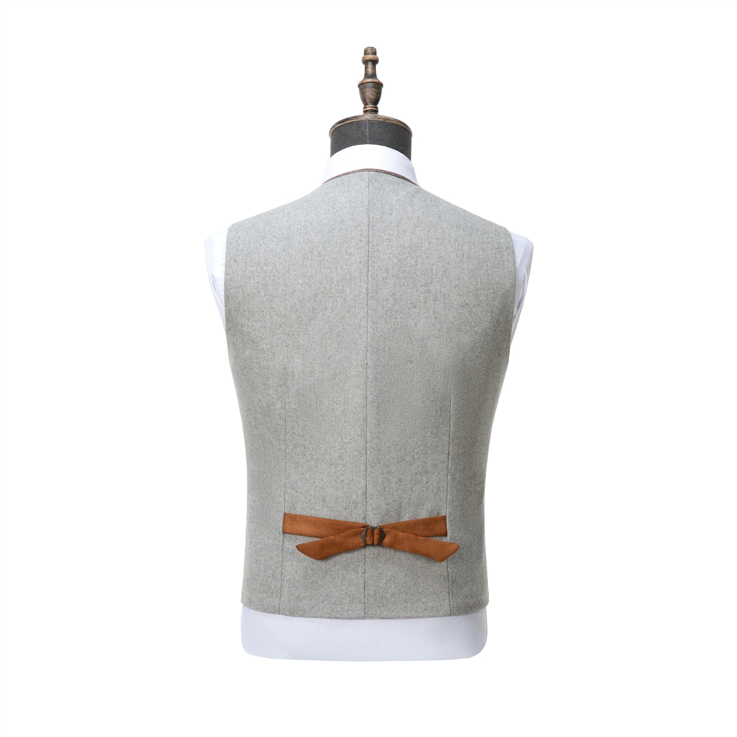 ceehuteey Men's Business V Neck Tweed Classic Flat Waistcoat