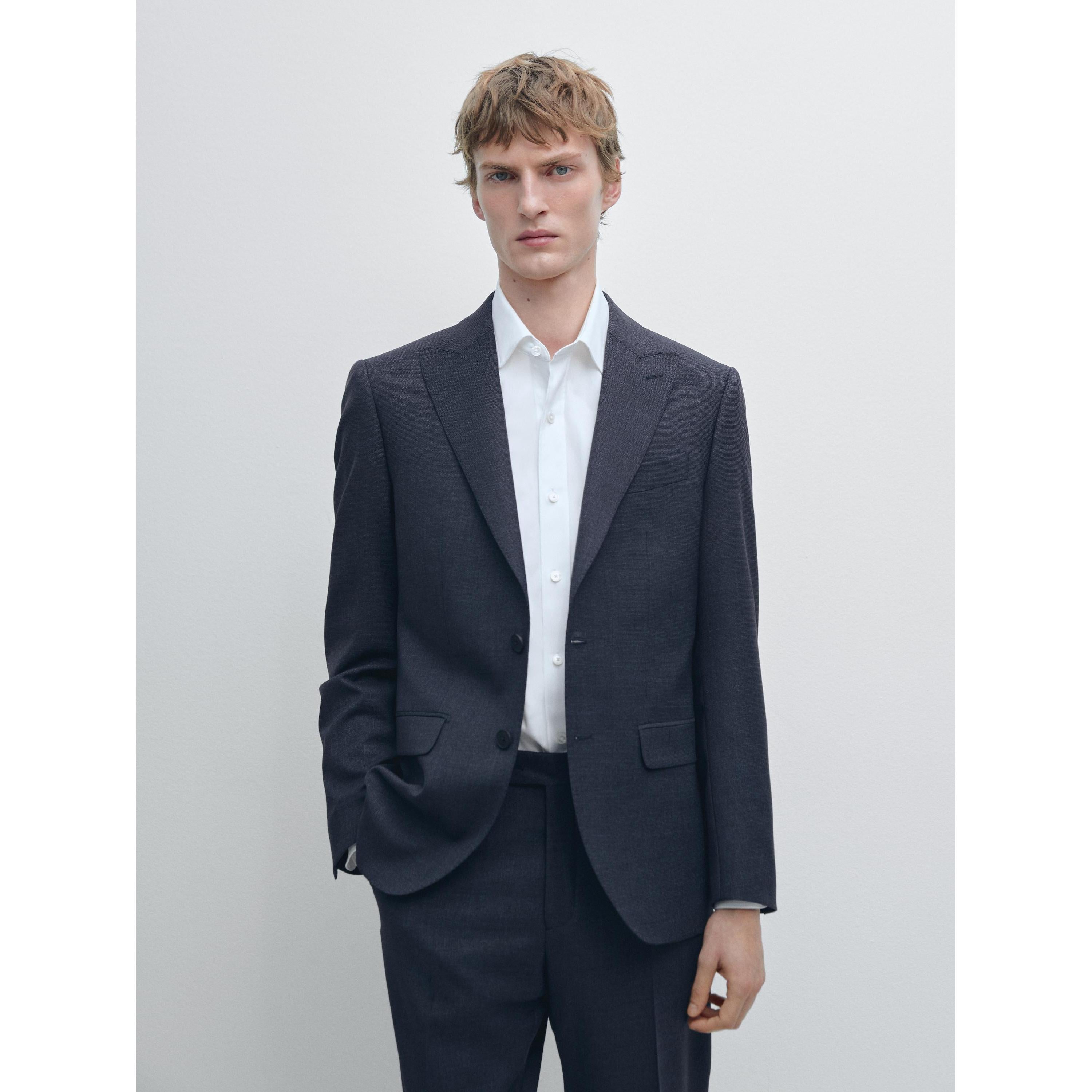 ceehuteey Men's Bussiness two-piece Peak Lapel Solid Multiple Occasions Suit  (Blazer+Pants)