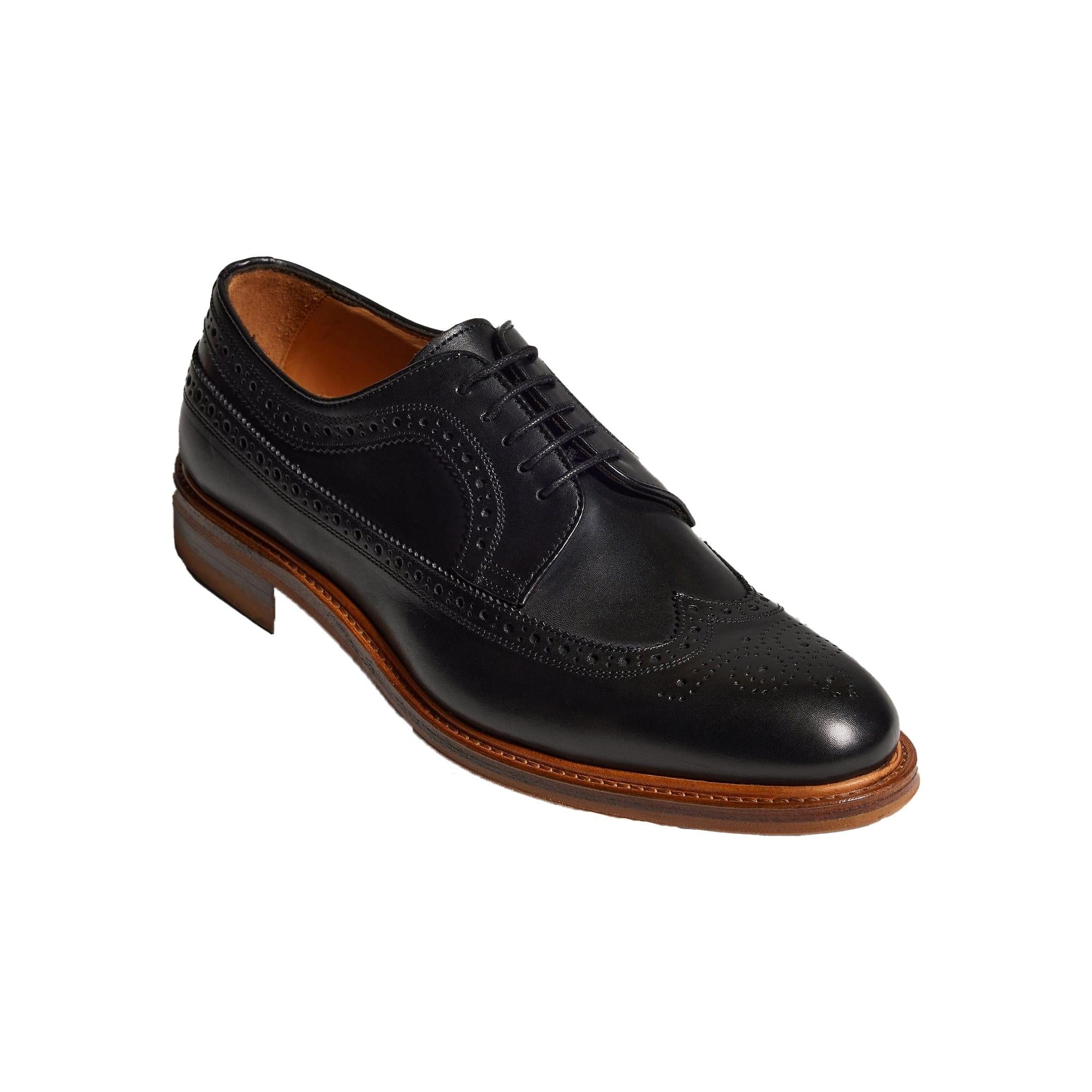 ceehuteey Men's carved leather toe-cap dress shoes