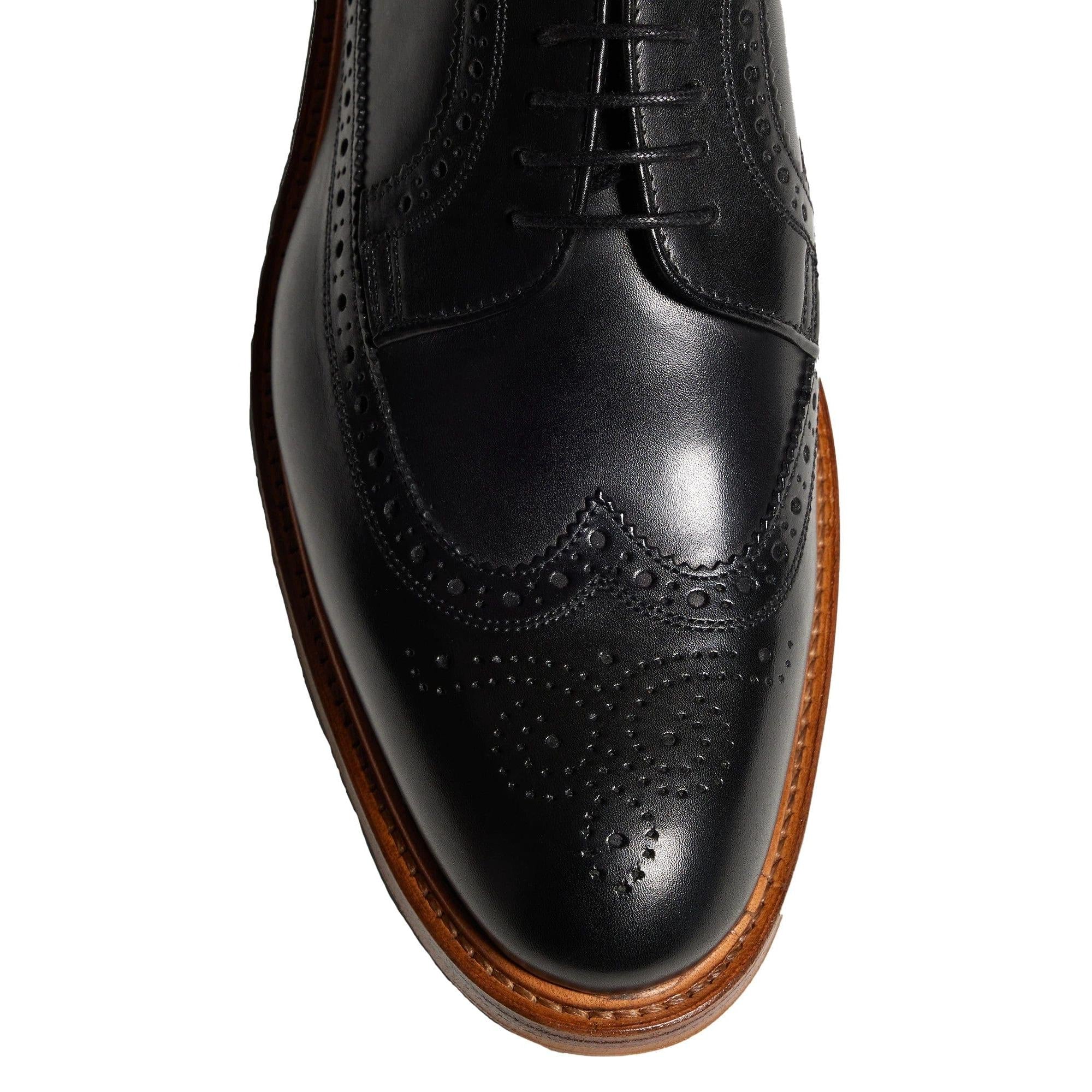 ceehuteey Men's carved leather toe-cap dress shoes