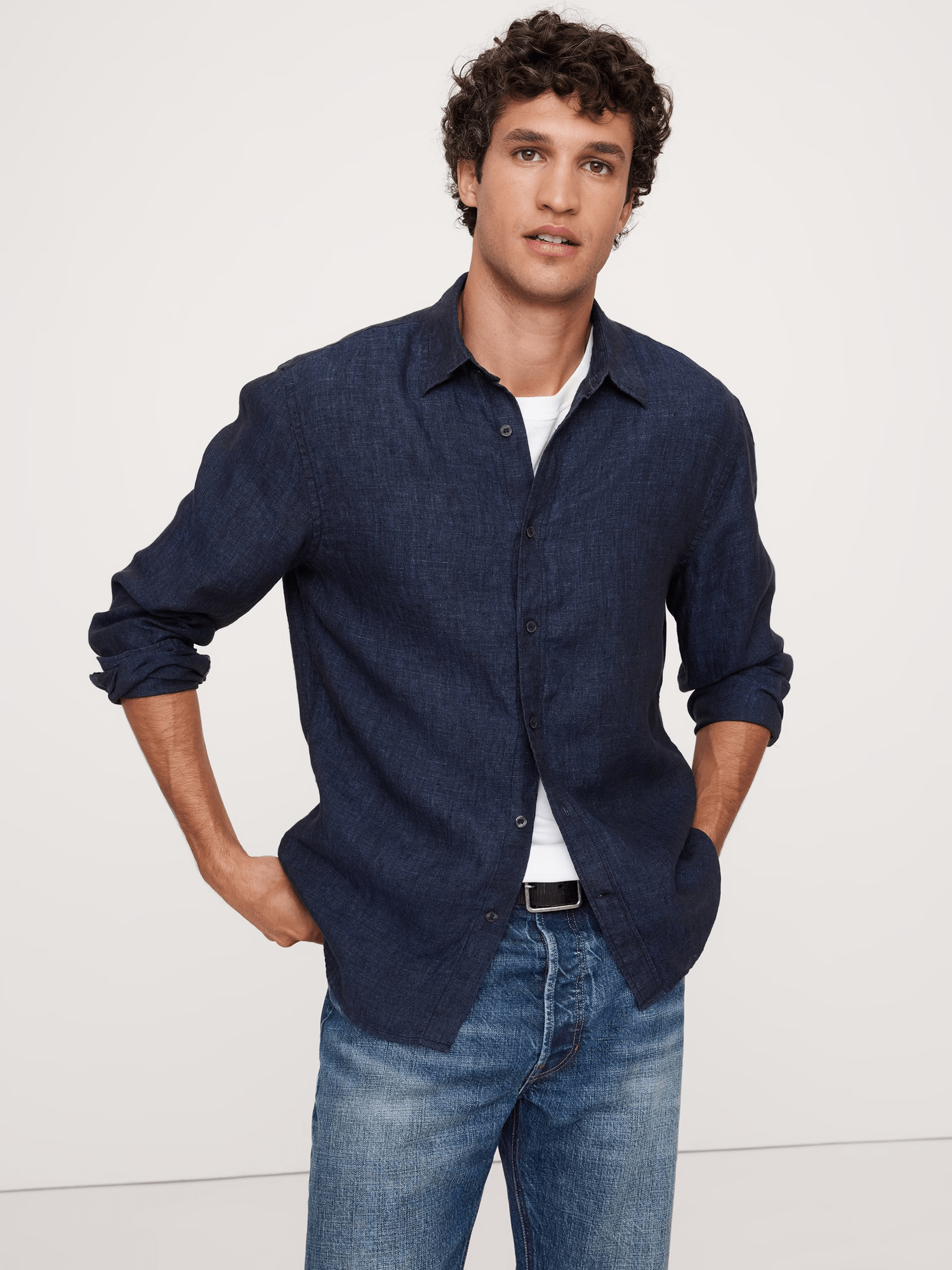 ceehuteey Men's Casual Fashion Multiple Occasions Slim Fit Plain Mens Shirt