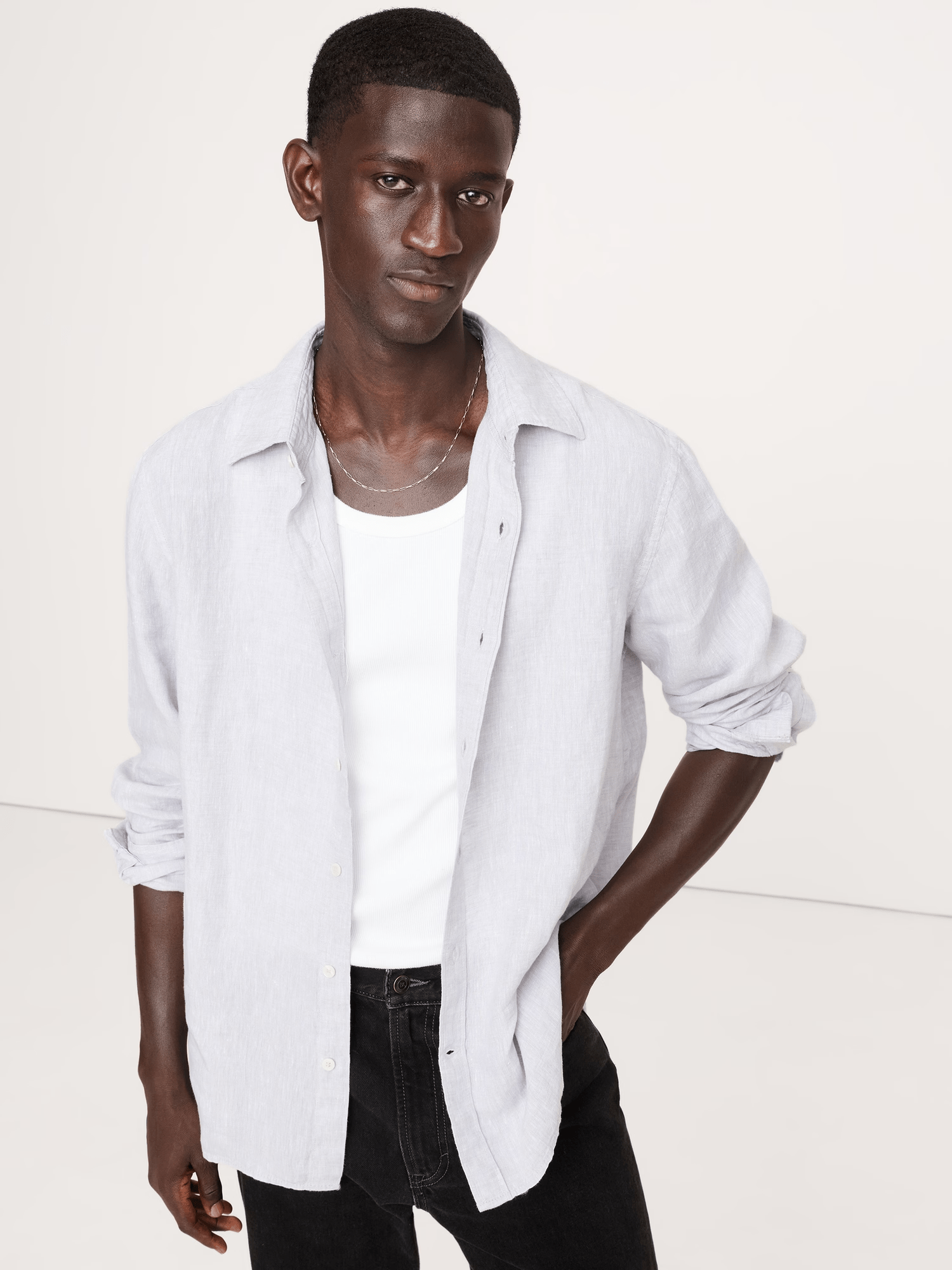 ceehuteey Men's Casual Fashion Multiple Occasions Slim Fit Plain Mens Shirt