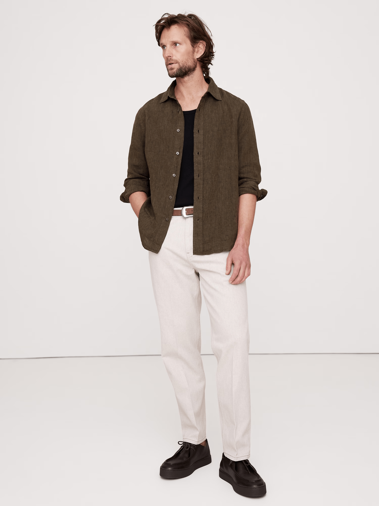 ceehuteey Men's Casual Fashion Multiple Occasions Slim Fit Plain Mens Shirt