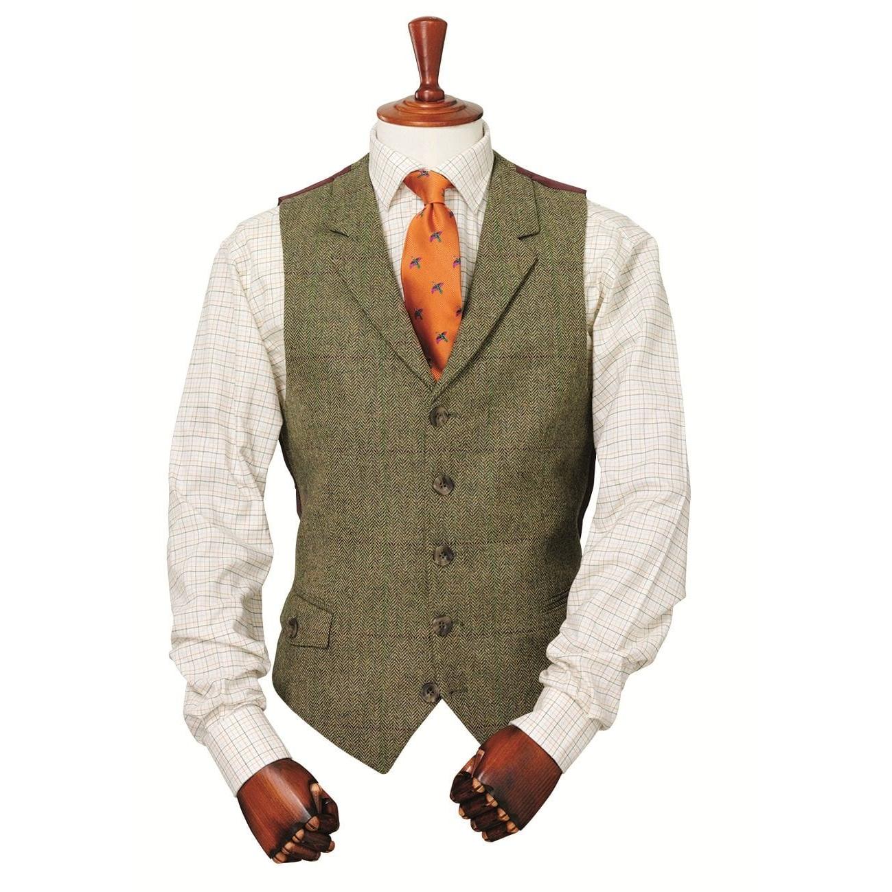 ceehuteey Men's Classic vintage Herringbone Notch Lapel Waistcoat