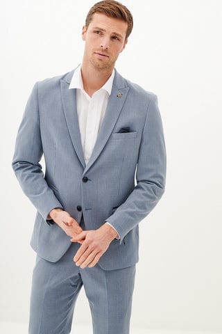 ceehuteey Men's Fashion 3 piece Plaid Blue Contrast color Peak Lapel Double Breasted Multiple Occasions suit (Blazer+vest+Pants)