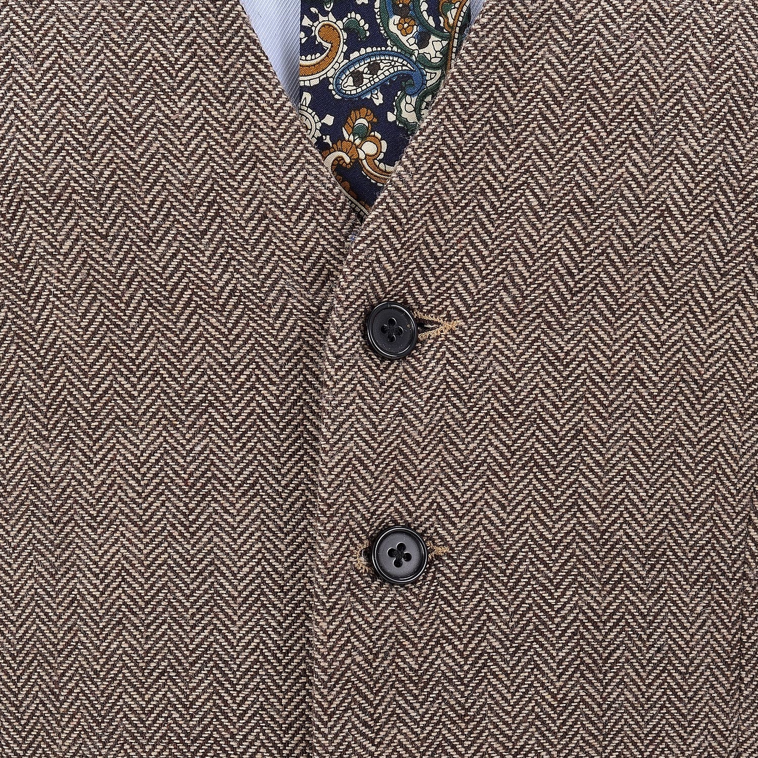 ceehuteey Men's Fashion Herringbone V Neck Tweed Waistcoat For Business