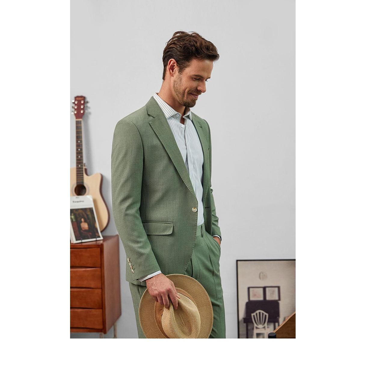 ceehuteey Men's Fashion Notch Lapel Regular Fit Blazer suit (Blazer+Pants)