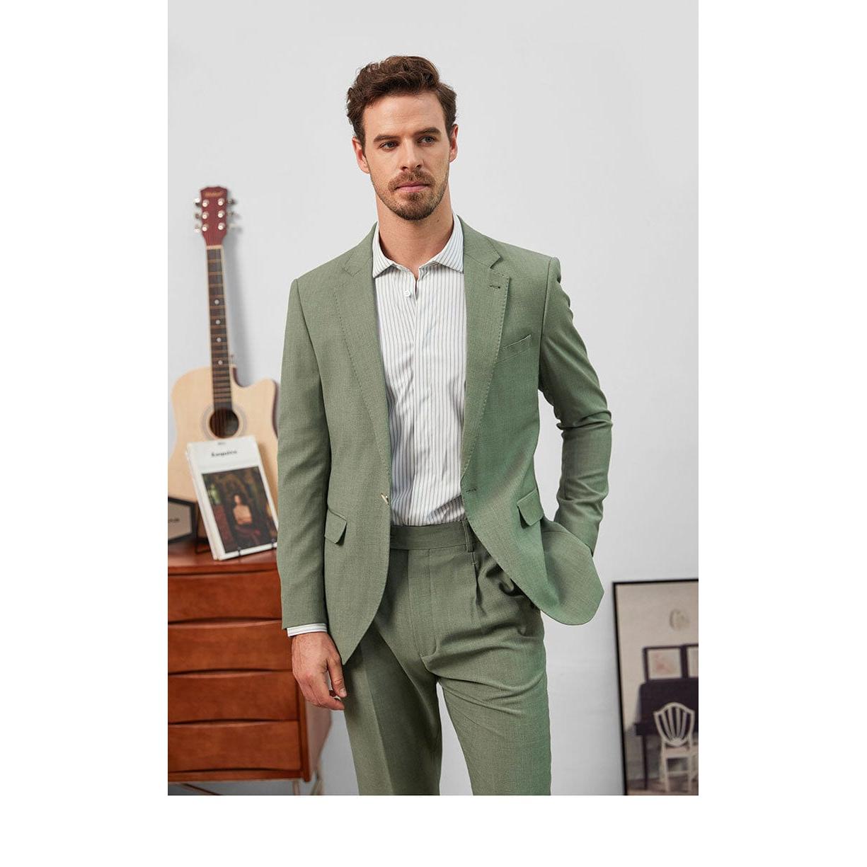 ceehuteey Men's Fashion Notch Lapel Regular Fit Blazer suit (Blazer+Pants)