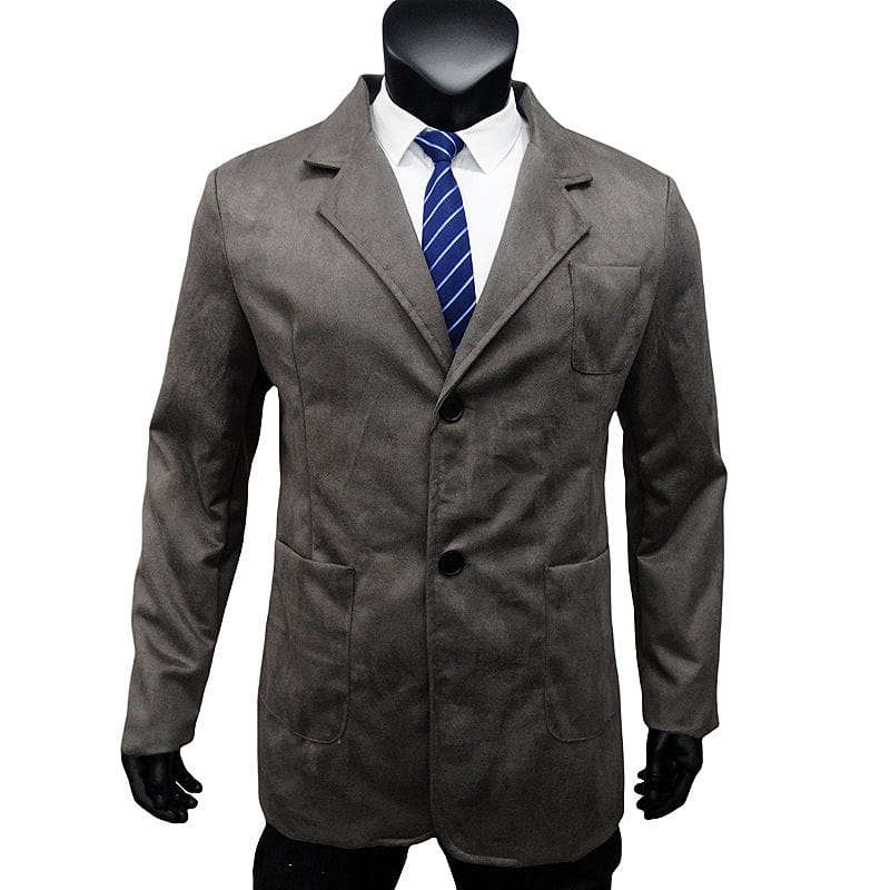 ceehuteey Men's Fashion Notch Lapel Suede Denim  Multiple occasions Jacket Blazer