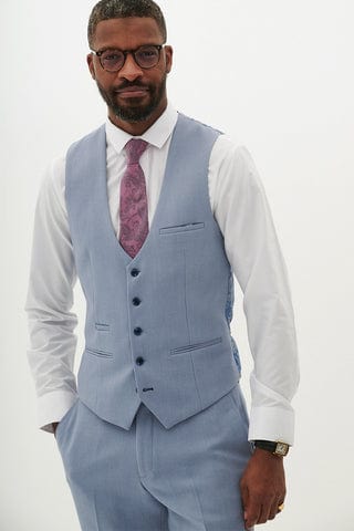 ceehuteey Men's Fashion three-piece Suit in Blue Signature Fashion Notch Lapel Multiple Occasions Tuxedos For Wedding (Blazer+vest+Pants)