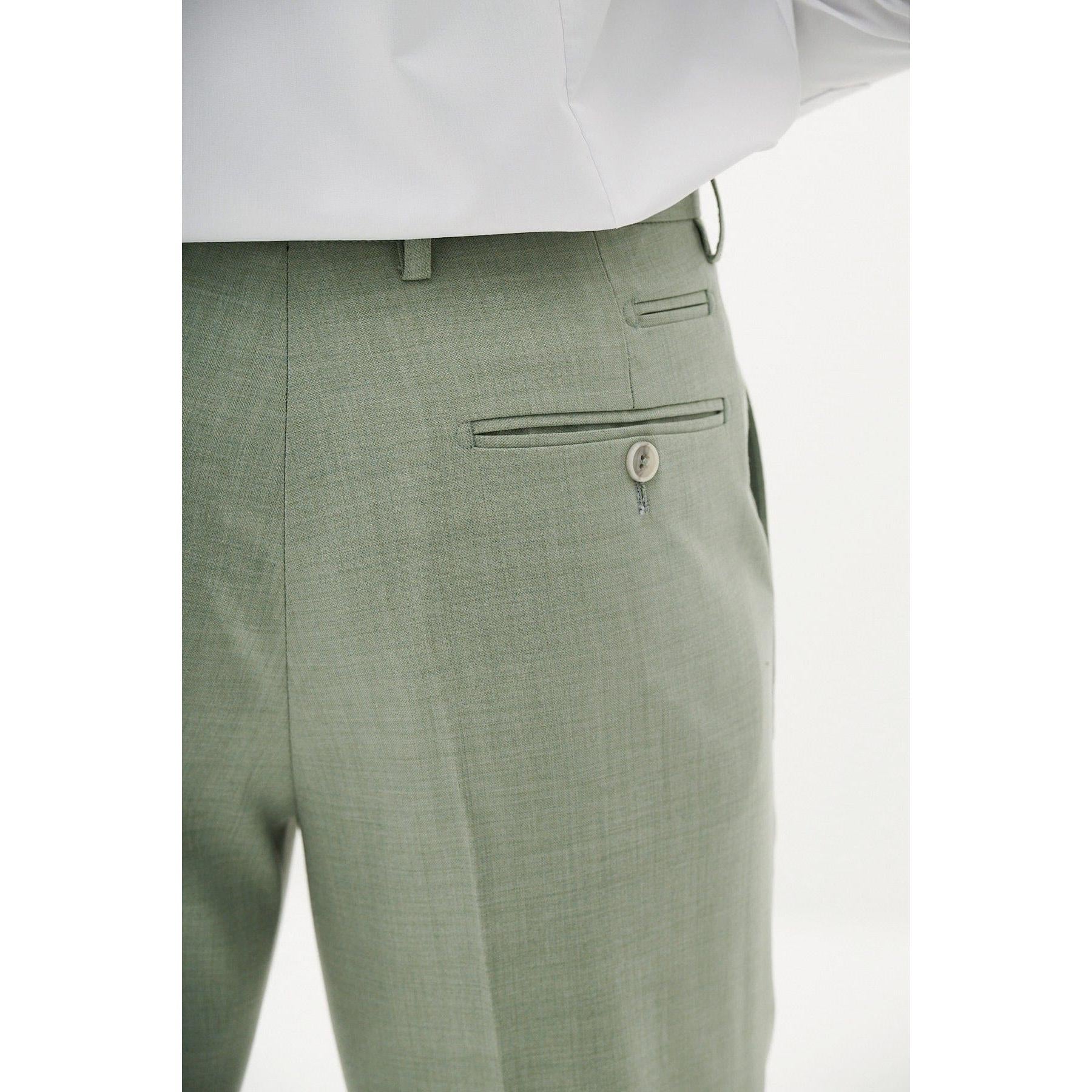 ceehuteey Men's Fashion three-piece Suit in Light Green Signature Notch Lapel Multiple Occasions Tuxedos For Wedding (Blazer+vest+Pants)