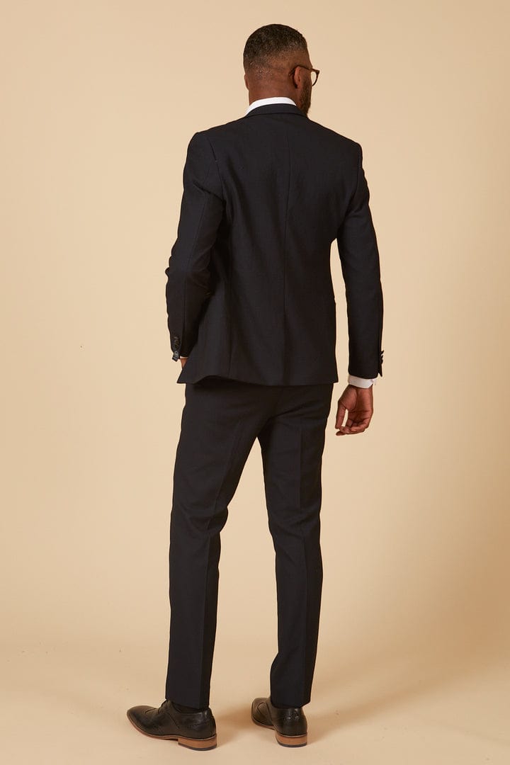 ceehuteey Men's Fashion three-piece Suit in Navy Signature Peak Lapel Multiple Occasions Tuxedos For Wedding (Blazer+vest+Pants)