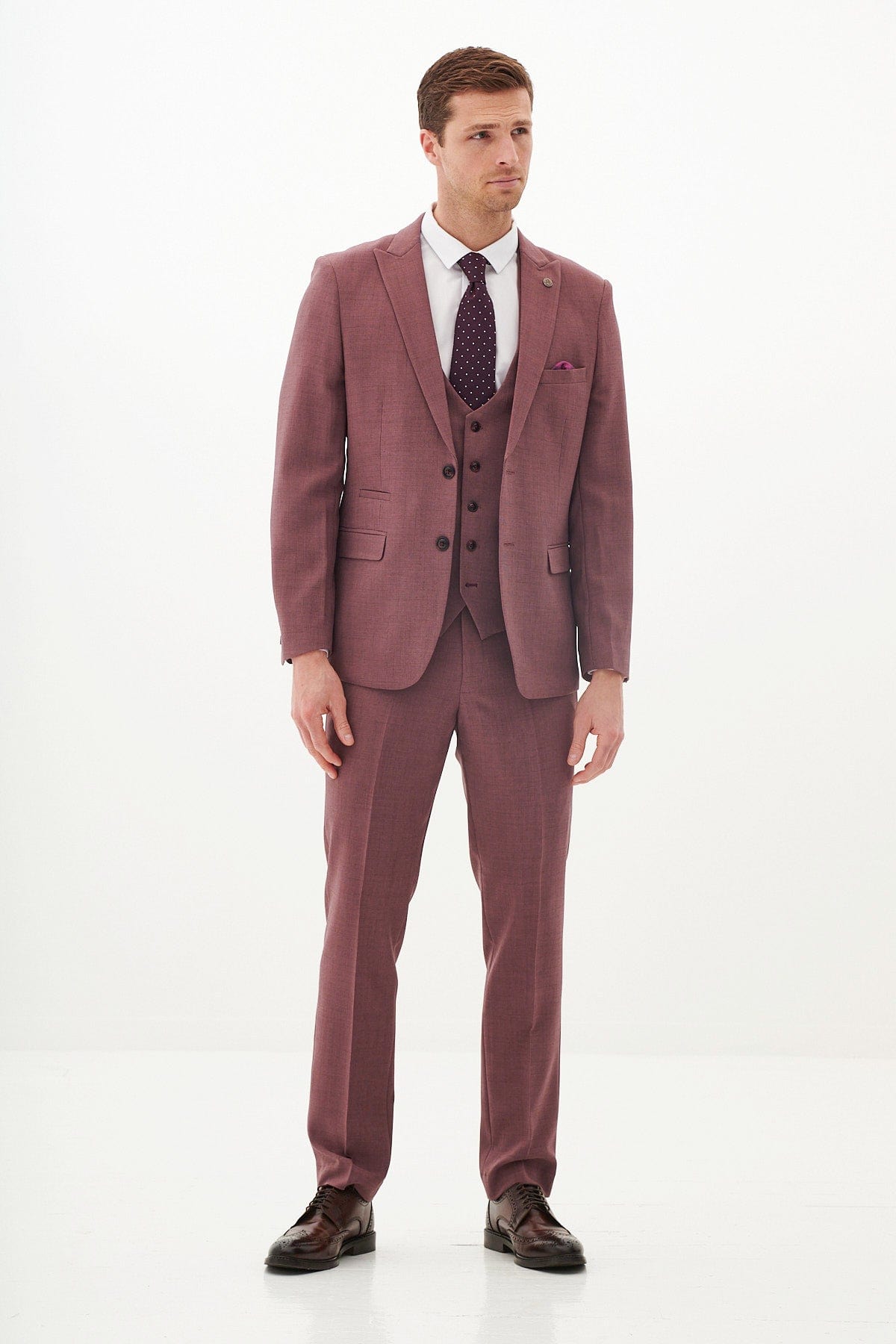ceehuteey Men's Fashion three-piece Suit in Rose gold Signature Notch Lapel Multiple Occasions Tuxedos For Wedding (Blazer+vest+Pants)