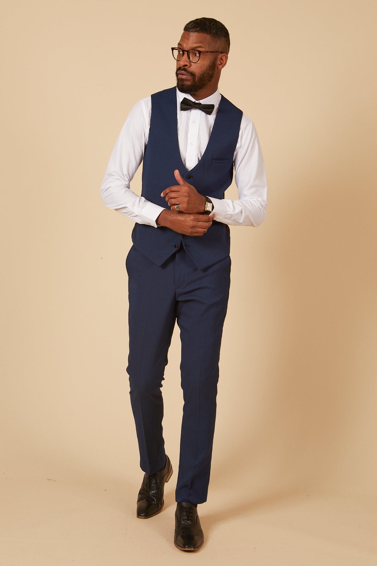 ceehuteey Men's Fashion three-piece Suit in Royal Blue Signature Peak Lapel Multiple Occasions Tuxedos For Wedding (Blazer+vest+Pants)