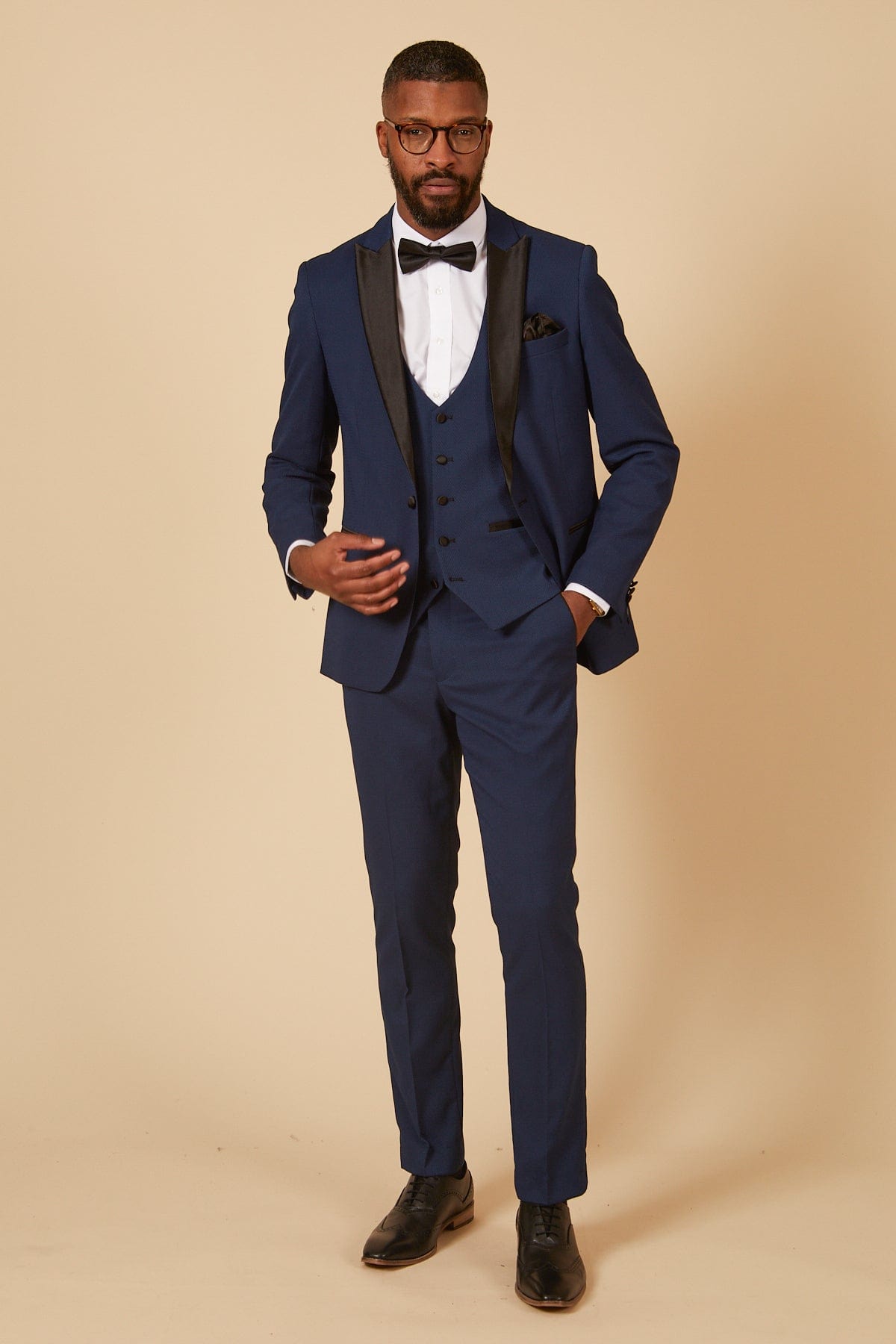 ceehuteey Men's Fashion three-piece Suit in Royal Blue Signature Peak Lapel Multiple Occasions Tuxedos For Wedding (Blazer+vest+Pants)