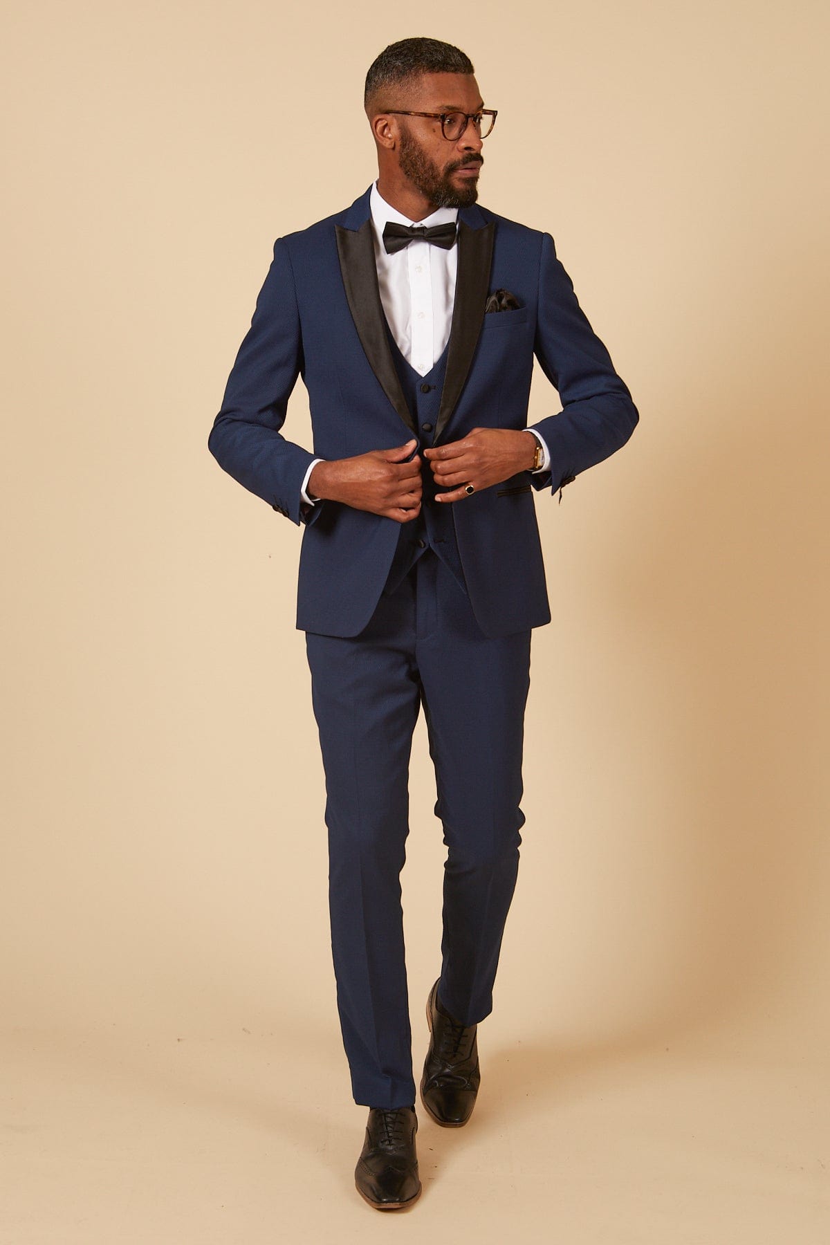ceehuteey Men's Fashion three-piece Suit in Royal Blue Signature Peak Lapel Multiple Occasions Tuxedos For Wedding (Blazer+vest+Pants)