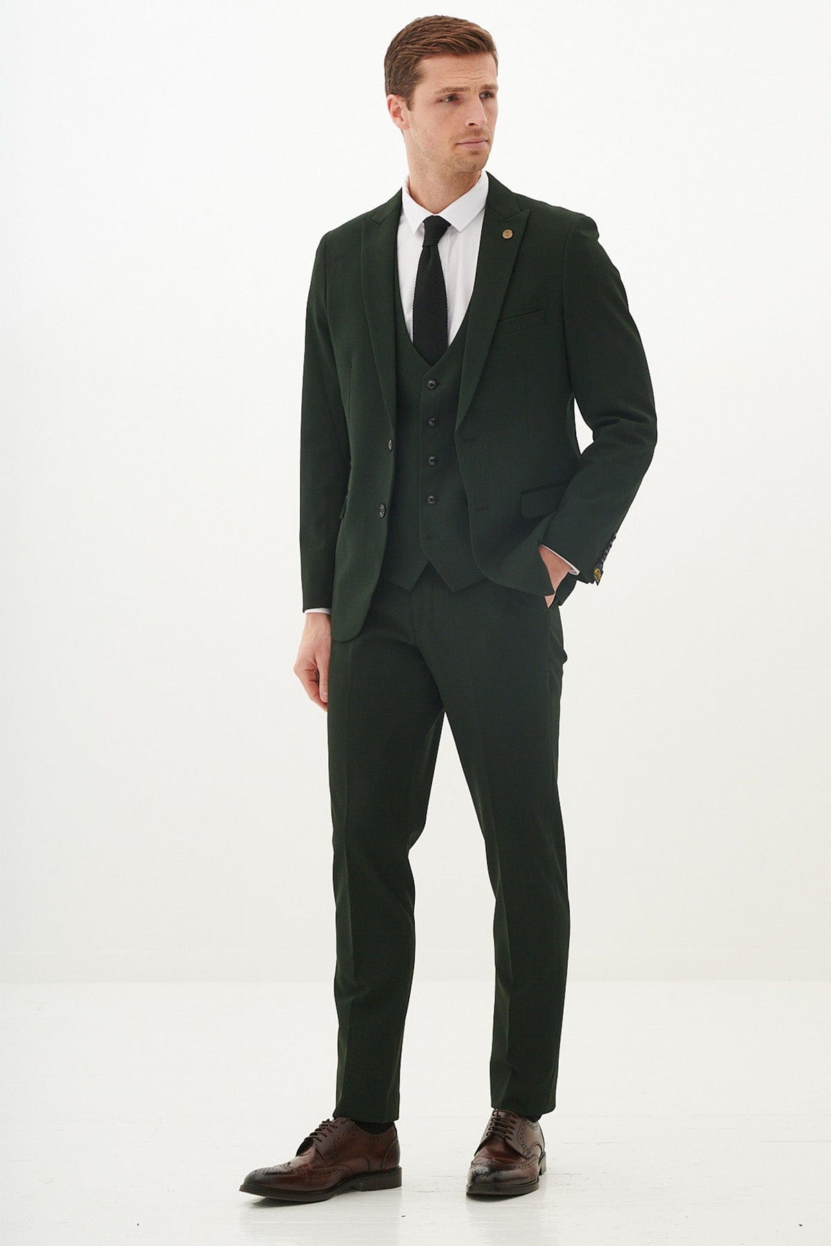 ceehuteey Men's Fashion three-piece Suit in Signature Peak lapel Business Tuxedos(Blazer+vest+Pants)