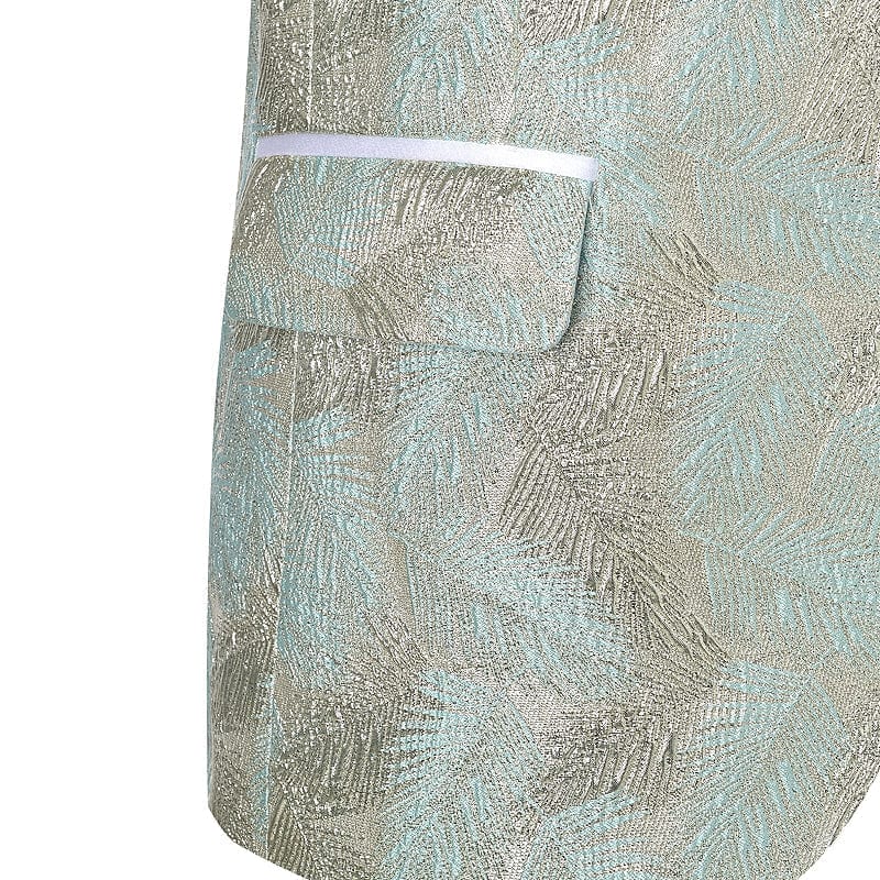 ceehuteey Men's Floral Shawl Lapel Blazer Dress Suit (Blazer+Pants)