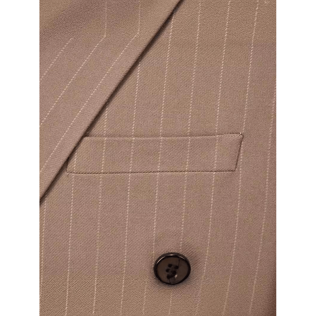 ceehuteey Men's Formal Striped 2 Pieces Double Breasted Peak Lapel Suit Tuxedos (Blazer+Pants）