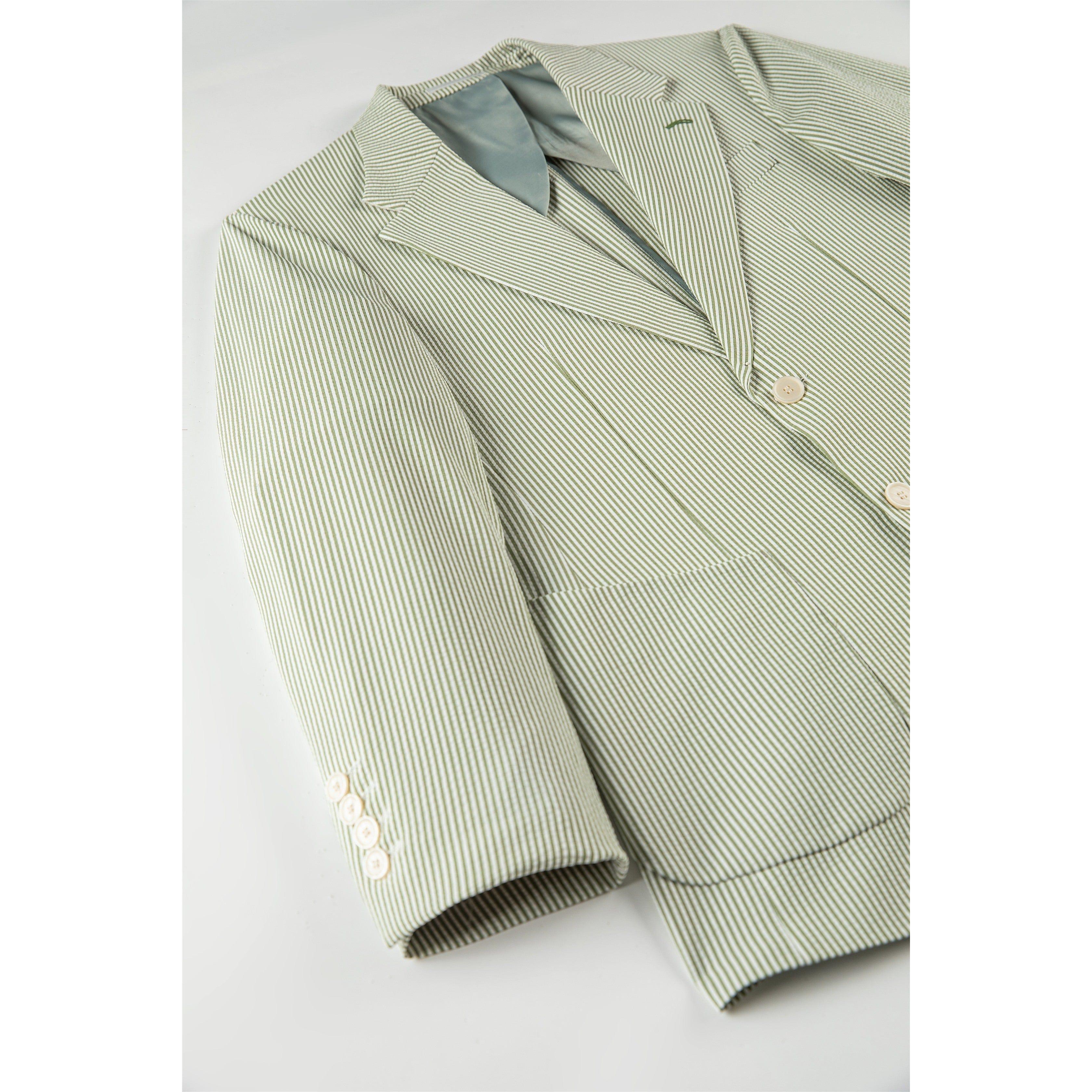 ceehuteey Men's Formal  Striped 2 Pieces Notch Lapel Bussiness  Suit Tuxedos (Blazer+Pants)