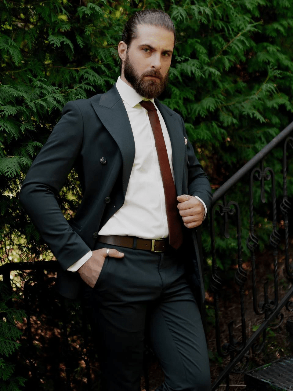 ceehuteey Men's Green 2 Pieces Double Breasted Jacket Men's Suit (Blazer+Pants)