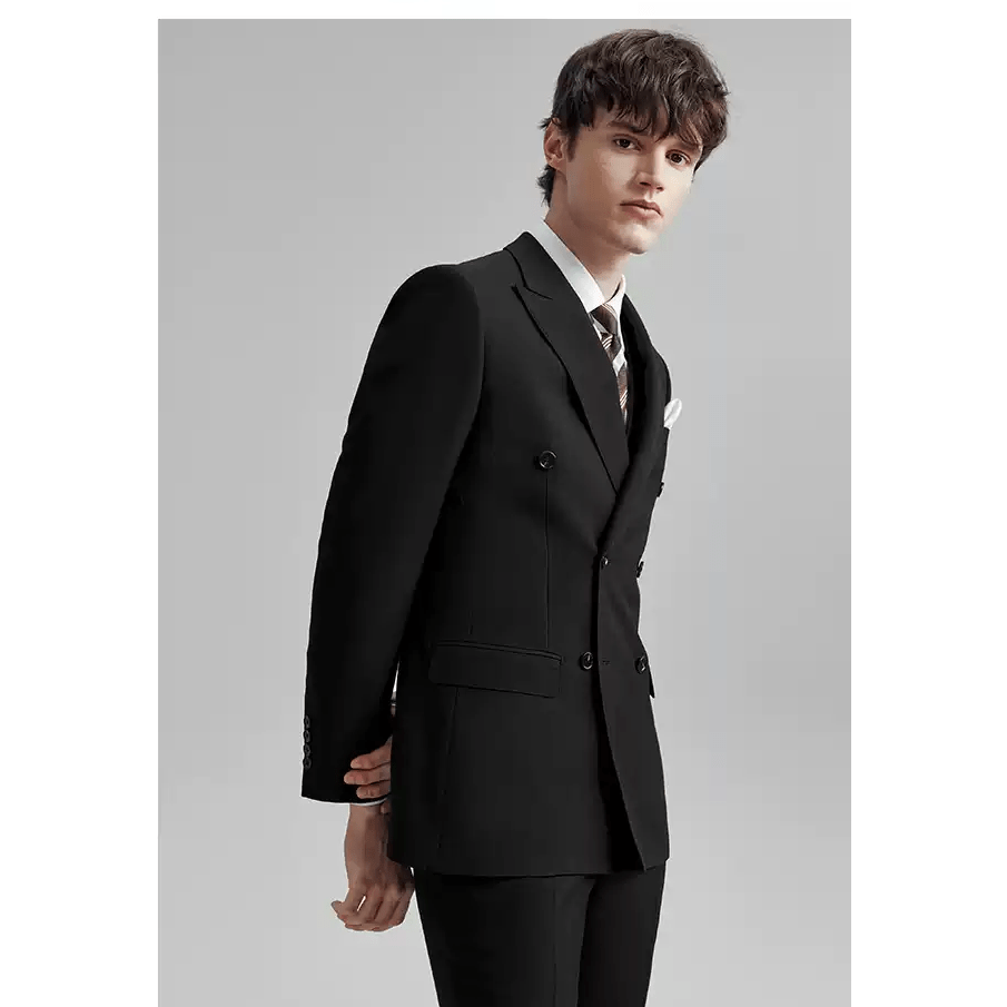 ceehuteey Men's Groom Wedding Dress Double-breasted Slim Fit Business Formal Wear Suit(Blazer+Pants)