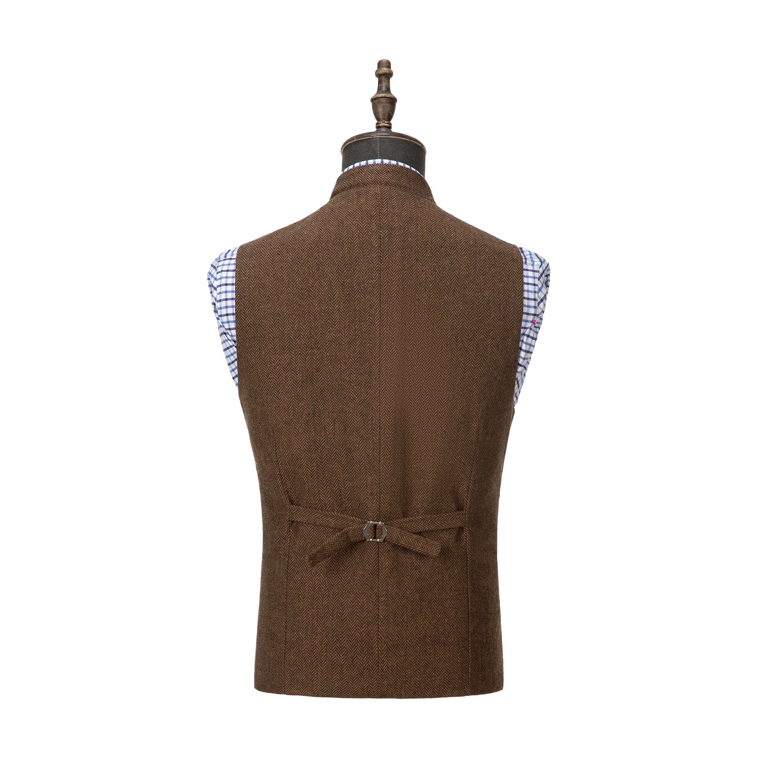 ceehuteey Men's Herringbone Stand Collar Formal Waistcoat