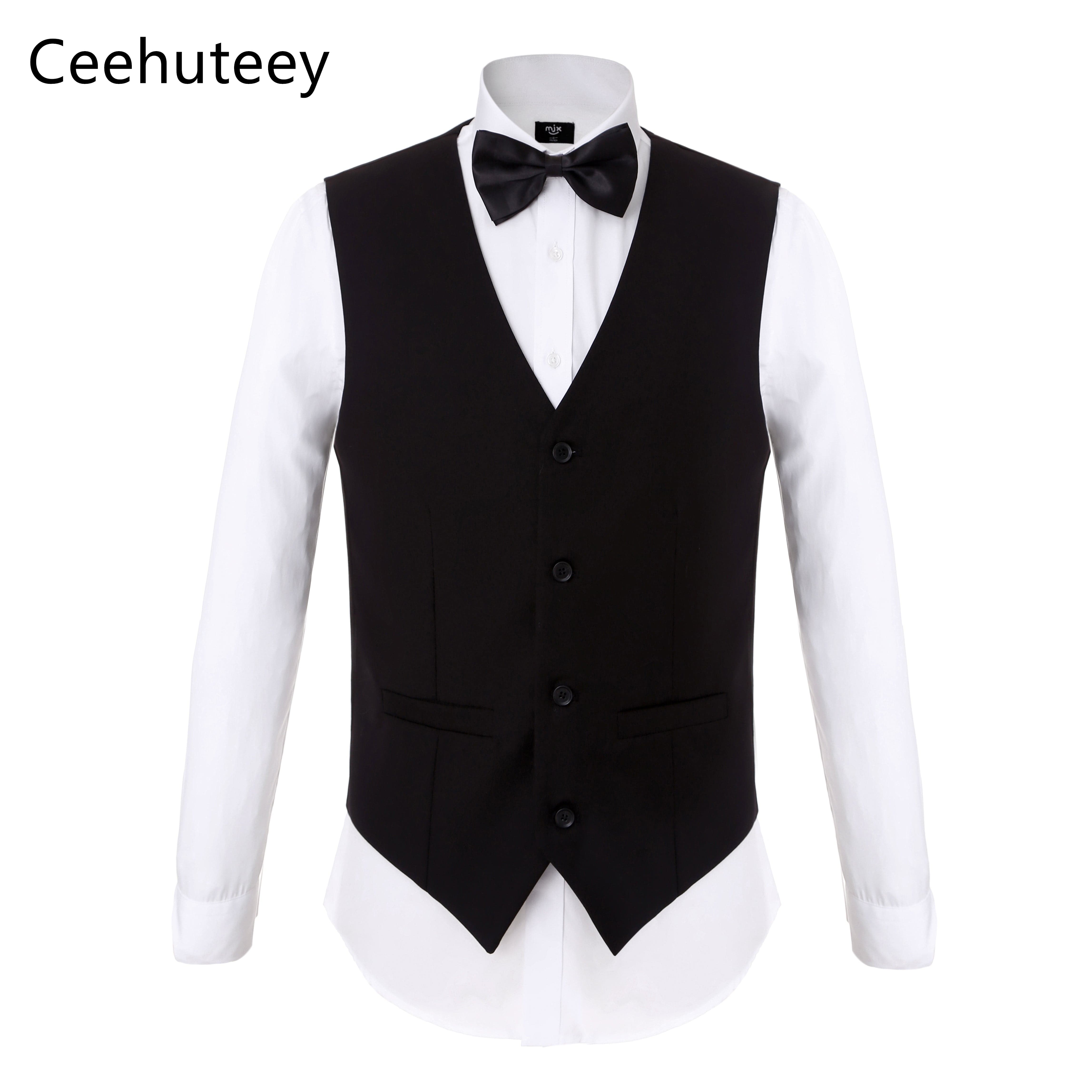 ceehuteey Men's Houndstooth Formal Notch Lapel  for wedding party Tuxedos (Blazer + Vest +Pant)