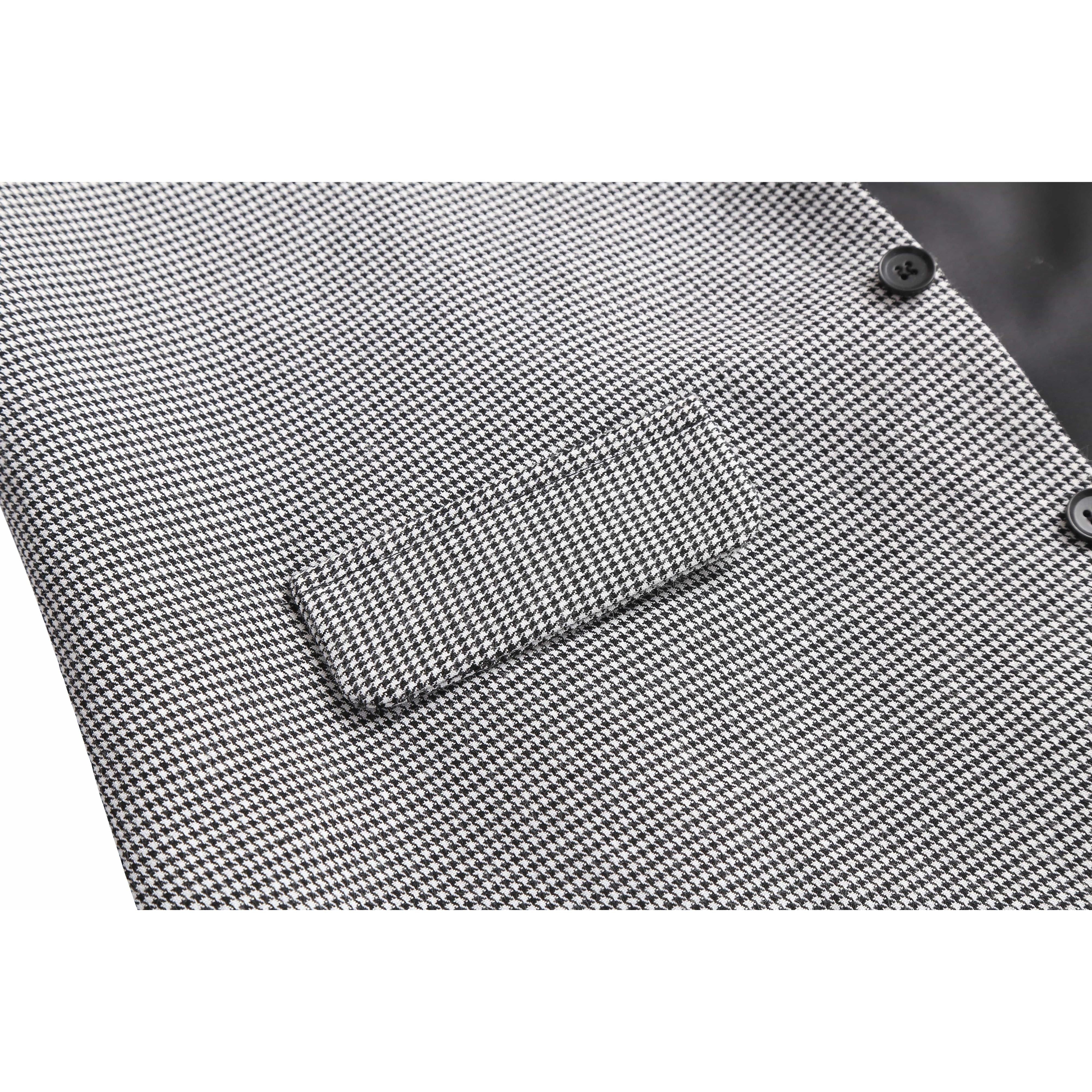 ceehuteey Men's Houndstooth Formal Shawl Lapel For Wedding Party Waistcoat