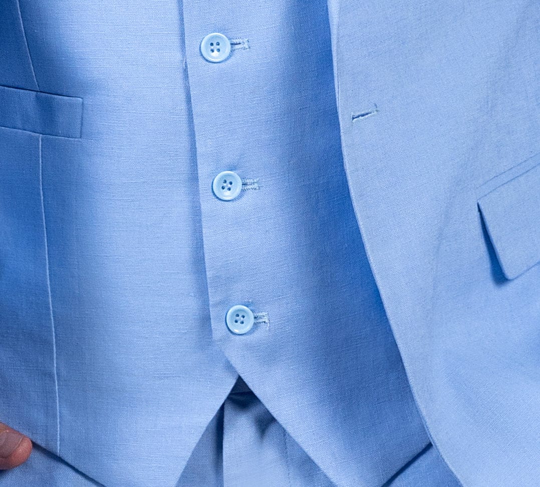ceehuteey Men's Linen 3 Pieces Regular Fit Notch Lapel Mens Suit