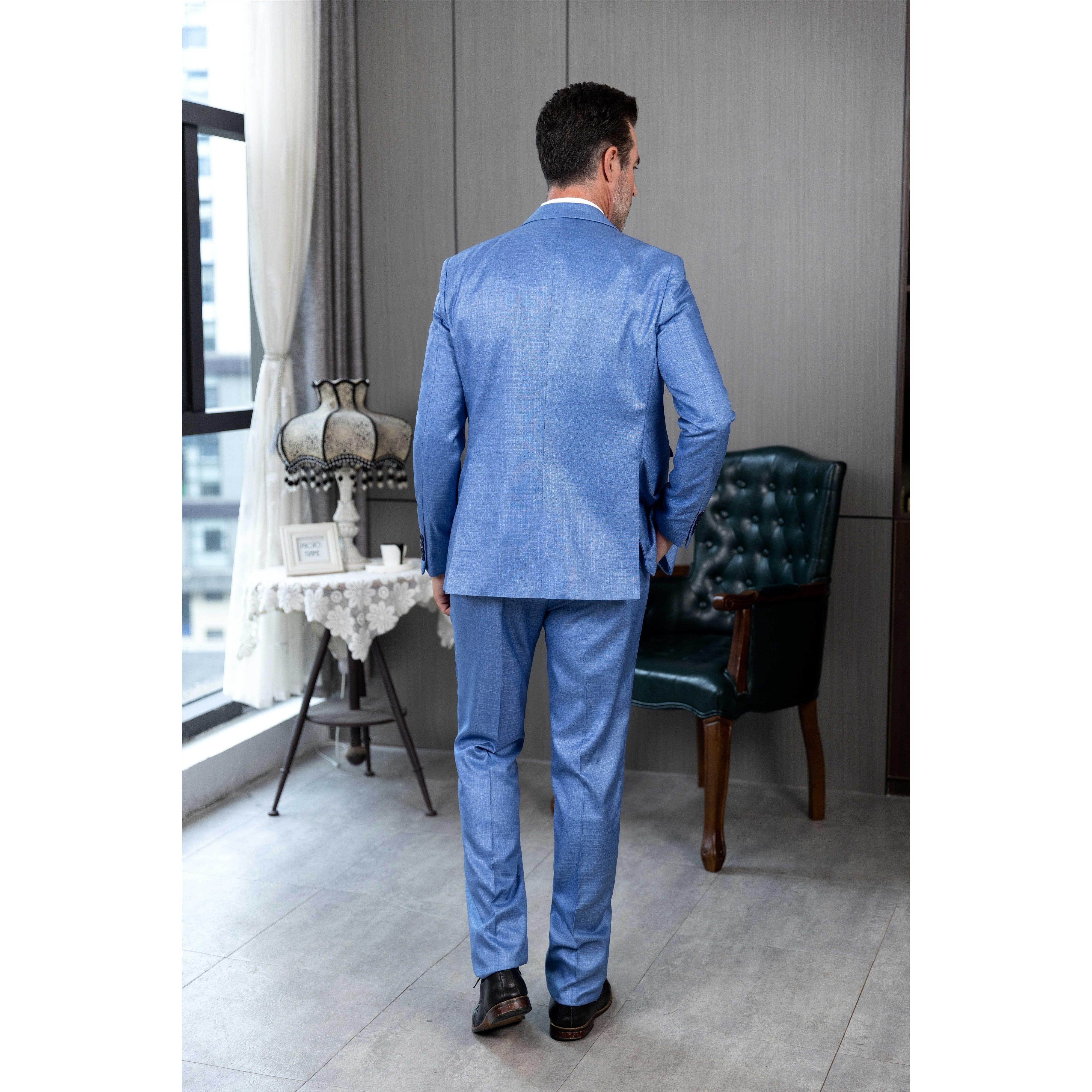 ceehuteey Men's Linen 3 Pieces Regular Fit Peak Lapel Western Mens Suit(Blazer+Vest+ Pant)