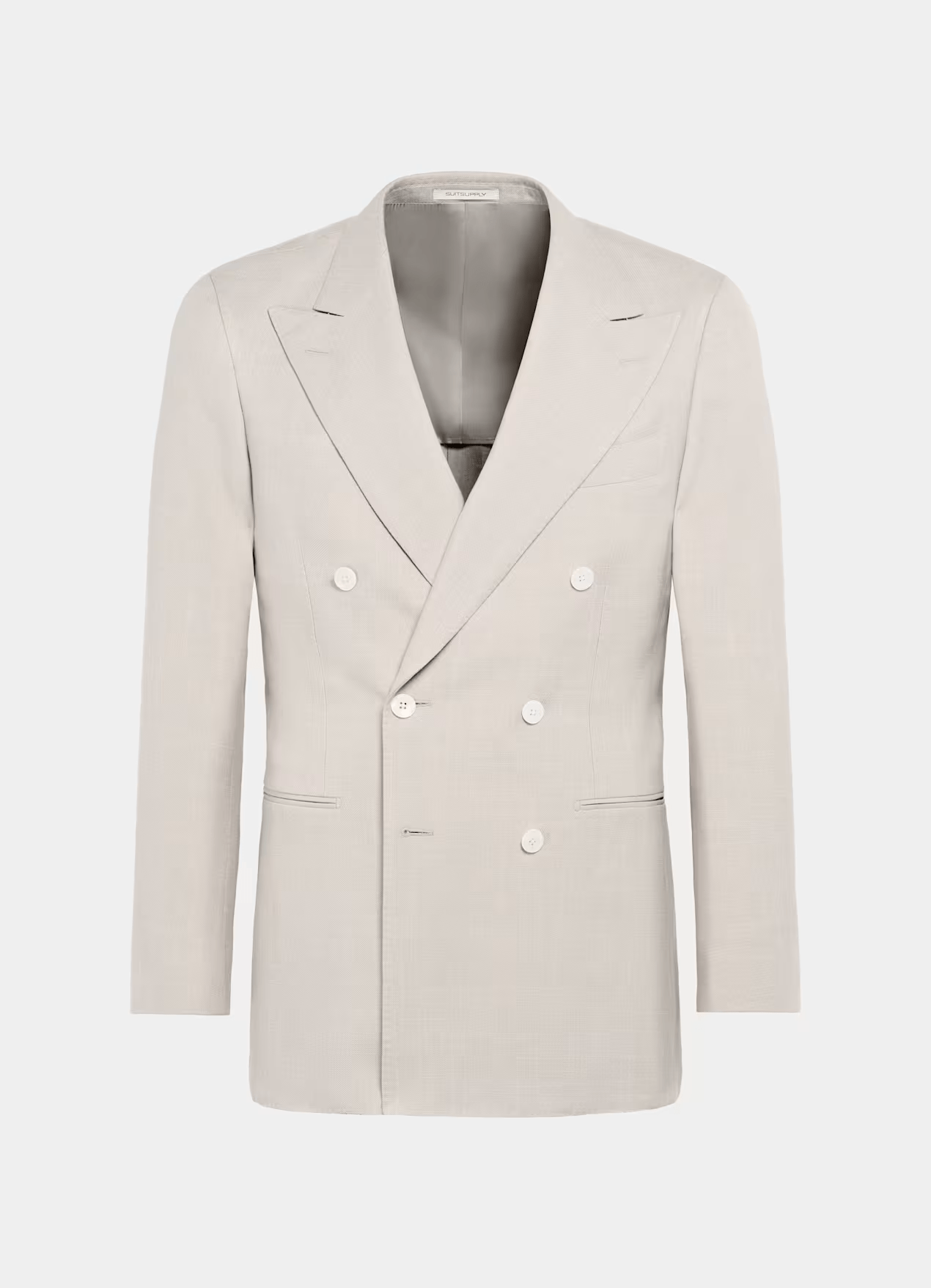 ceehuteey Men's Linen Fashion Notch Lapel Double Breasted Solid Blazer