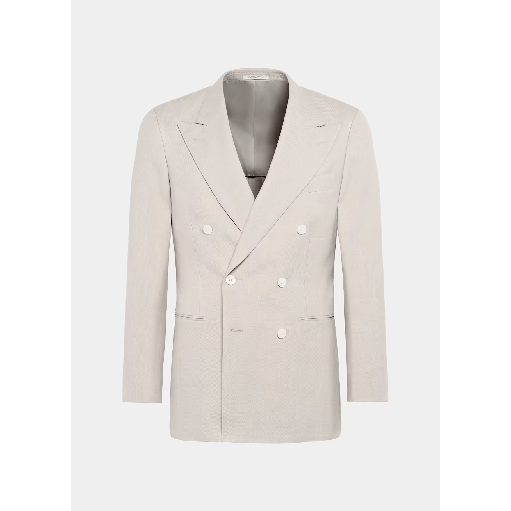 ceehuteey Men's Linen Fashion Notch Lapel Double Breasted Solid Blazer