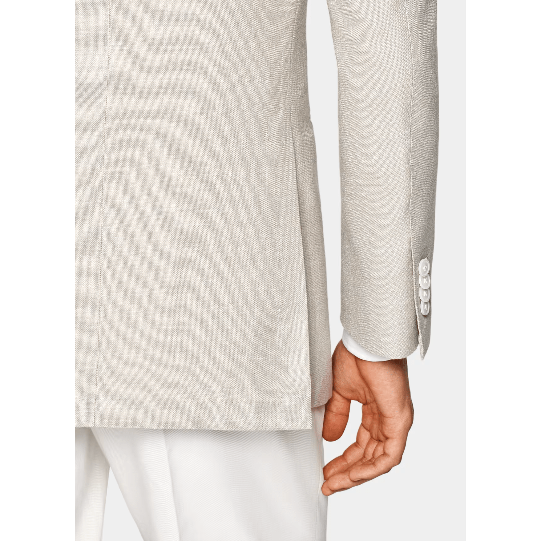 ceehuteey Men's Linen Fashion Notch Lapel Double Breasted Solid Blazer