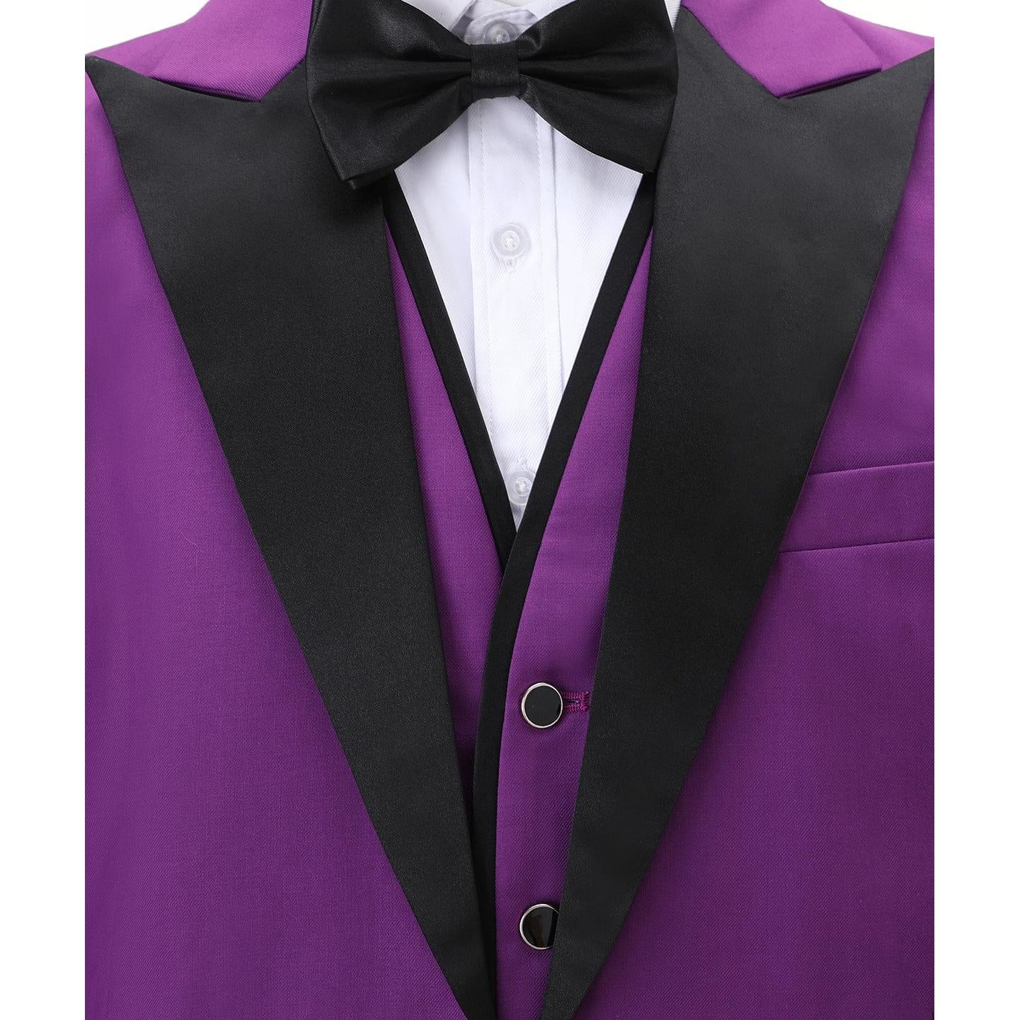 ceehuteey Men's Slim Fit 3 Piece Suit One Button Business Wedding (Blazer+vest+Pants)