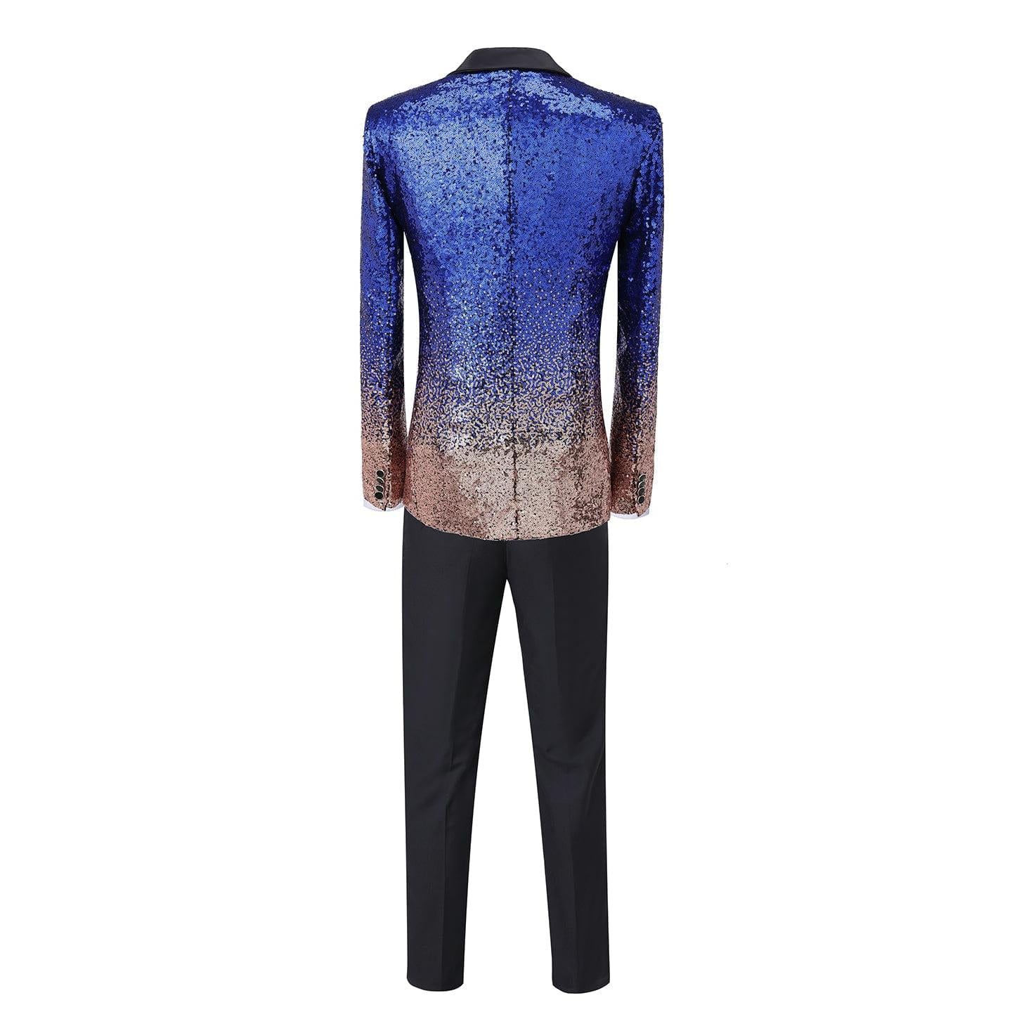 ceehuteey Men's Suit 3 Pieces Shiny Sequin Mens Suit Notch Lapel Tuxedo Wedding Formal Suit