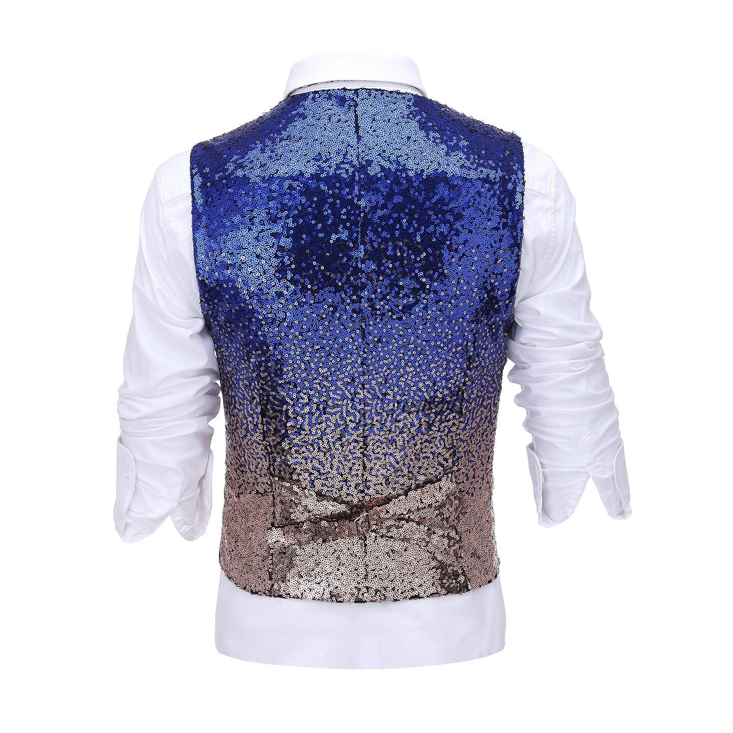 ceehuteey Men's Suit 3 Pieces Shiny Sequin Mens Suit Notch Lapel Tuxedo Wedding Formal Suit