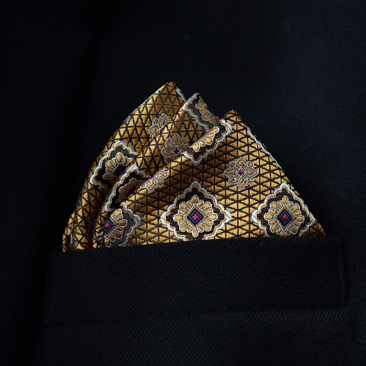 ceehuteey Men's suit classic decorative pattern elegant scarf square