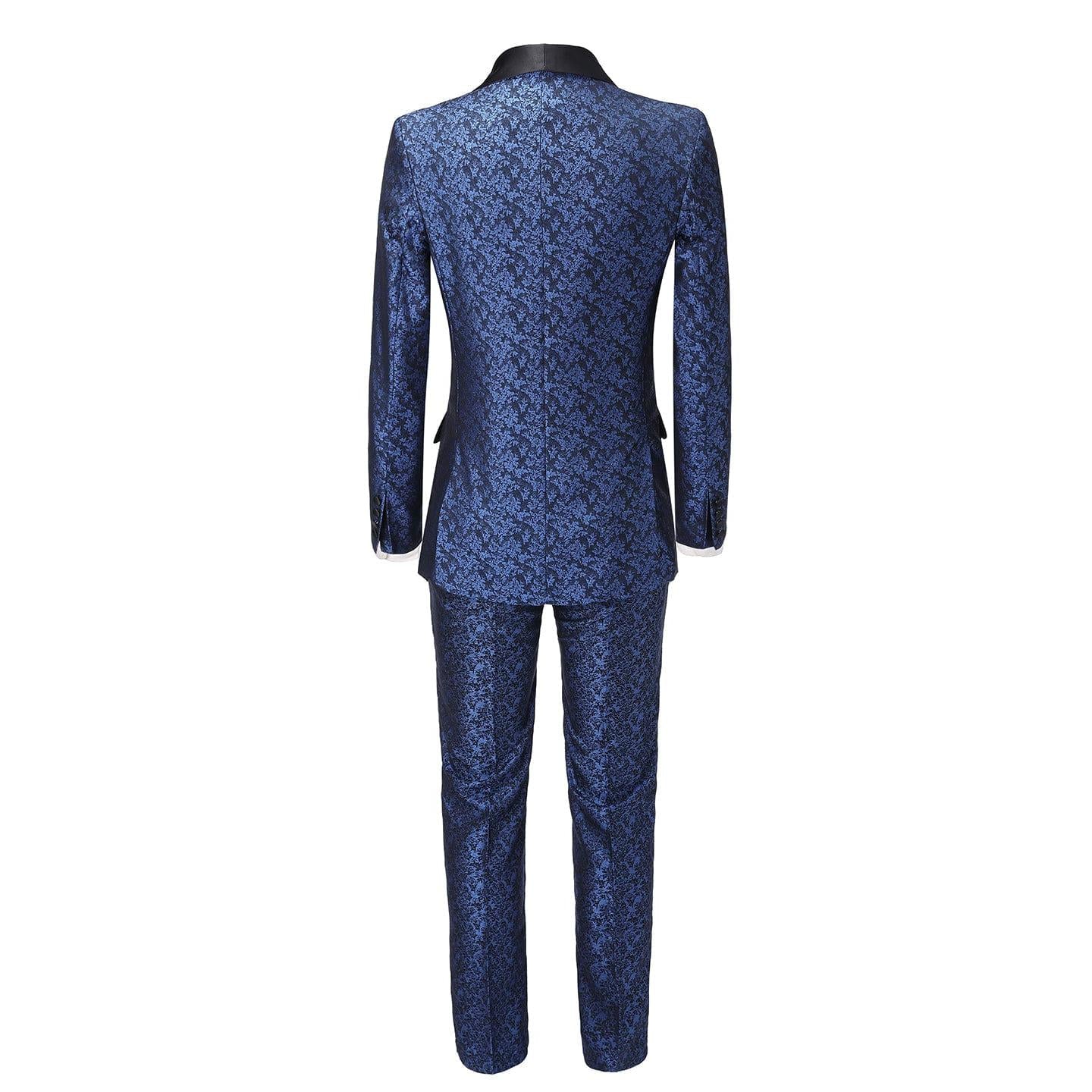 ceehuteey Men's Suit Double Breasted Slim Fit 3 Pieces Business Tuxedos (Blazer+Pants)