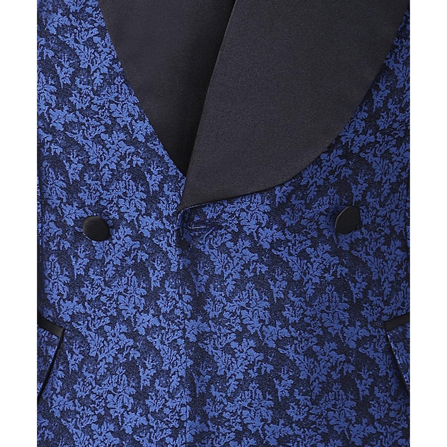 ceehuteey Men's Suit Double Breasted Slim Fit 3 Pieces Business Tuxedos (Blazer+Pants)