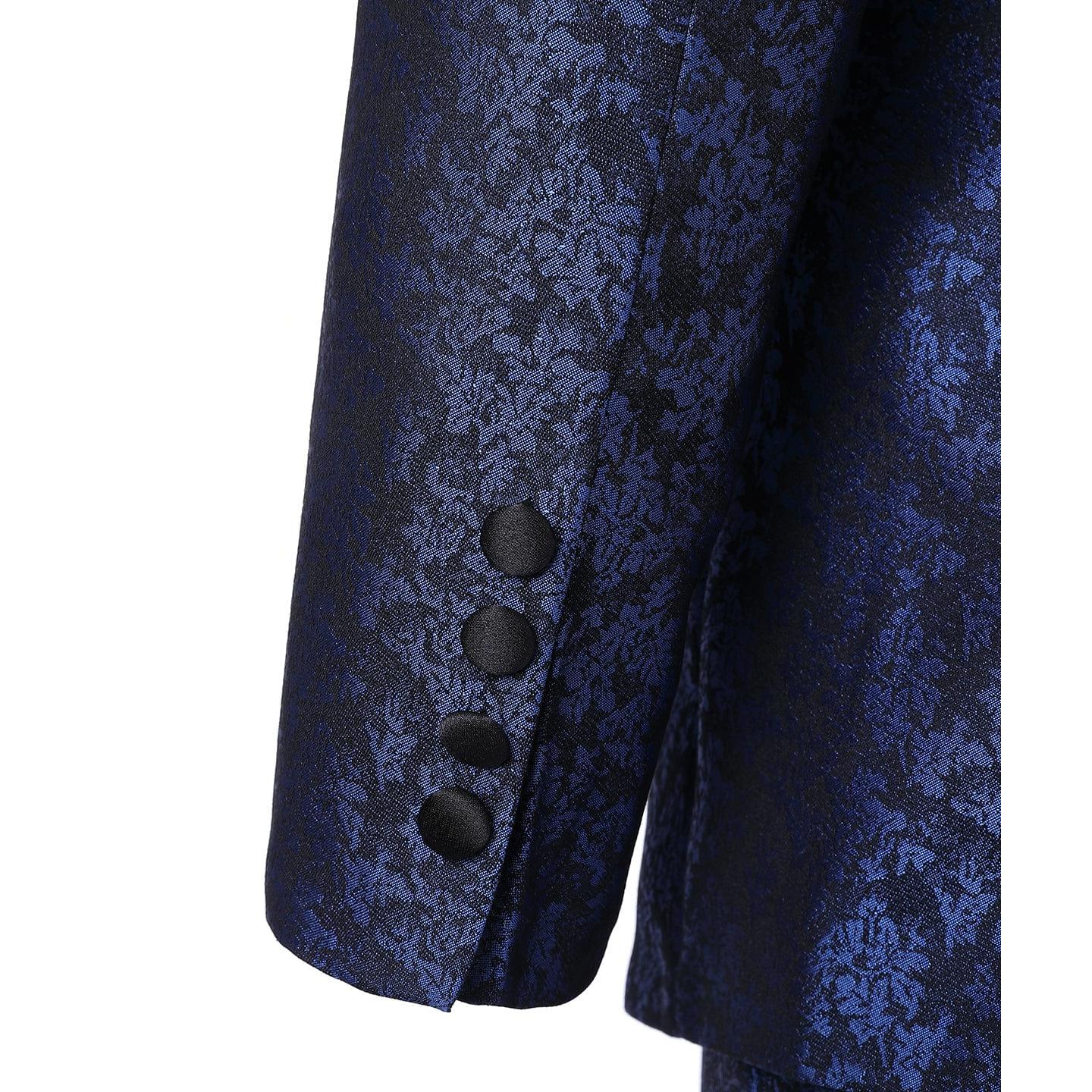 ceehuteey Men's Suit Double Breasted Slim Fit 3 Pieces Business Tuxedos (Blazer+Pants)