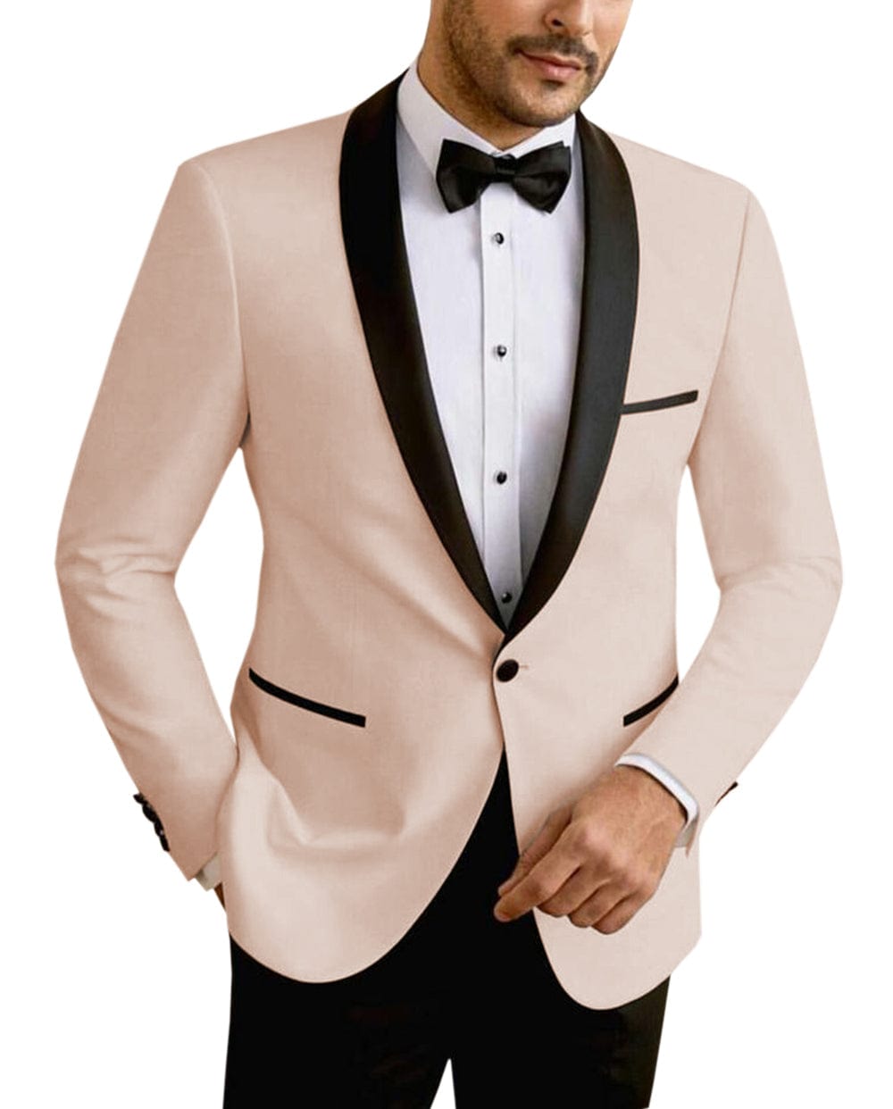 Men's Suit Jacket Slim Fit One Button Shawl Lapel Tuxedo Wedding Groomsmen Blazer