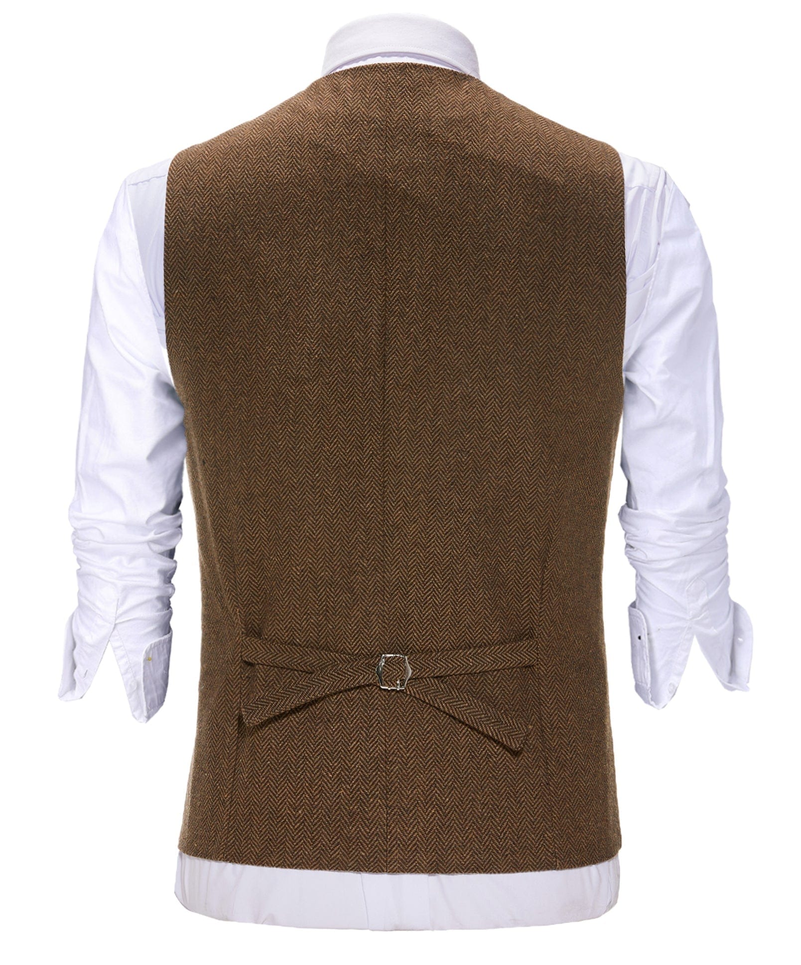 ceehuteey Men's Suit Vest Herringbone Notch Lapel Waistcoat