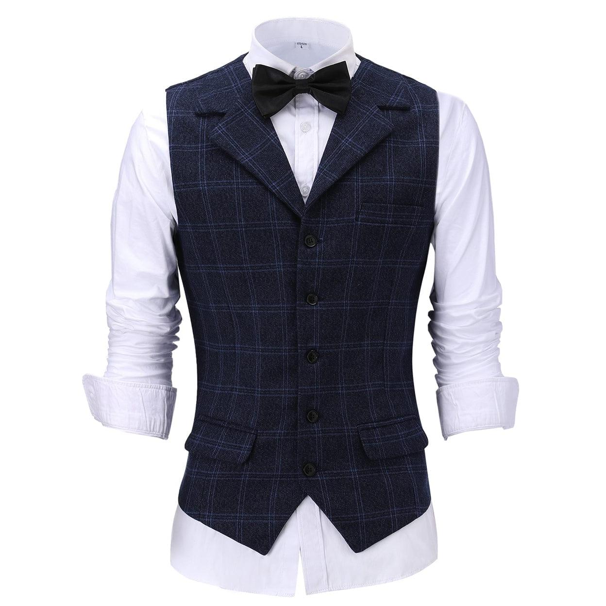ceehuteey Men's Suit Vests Fashion Notch Lapel Waistcoat