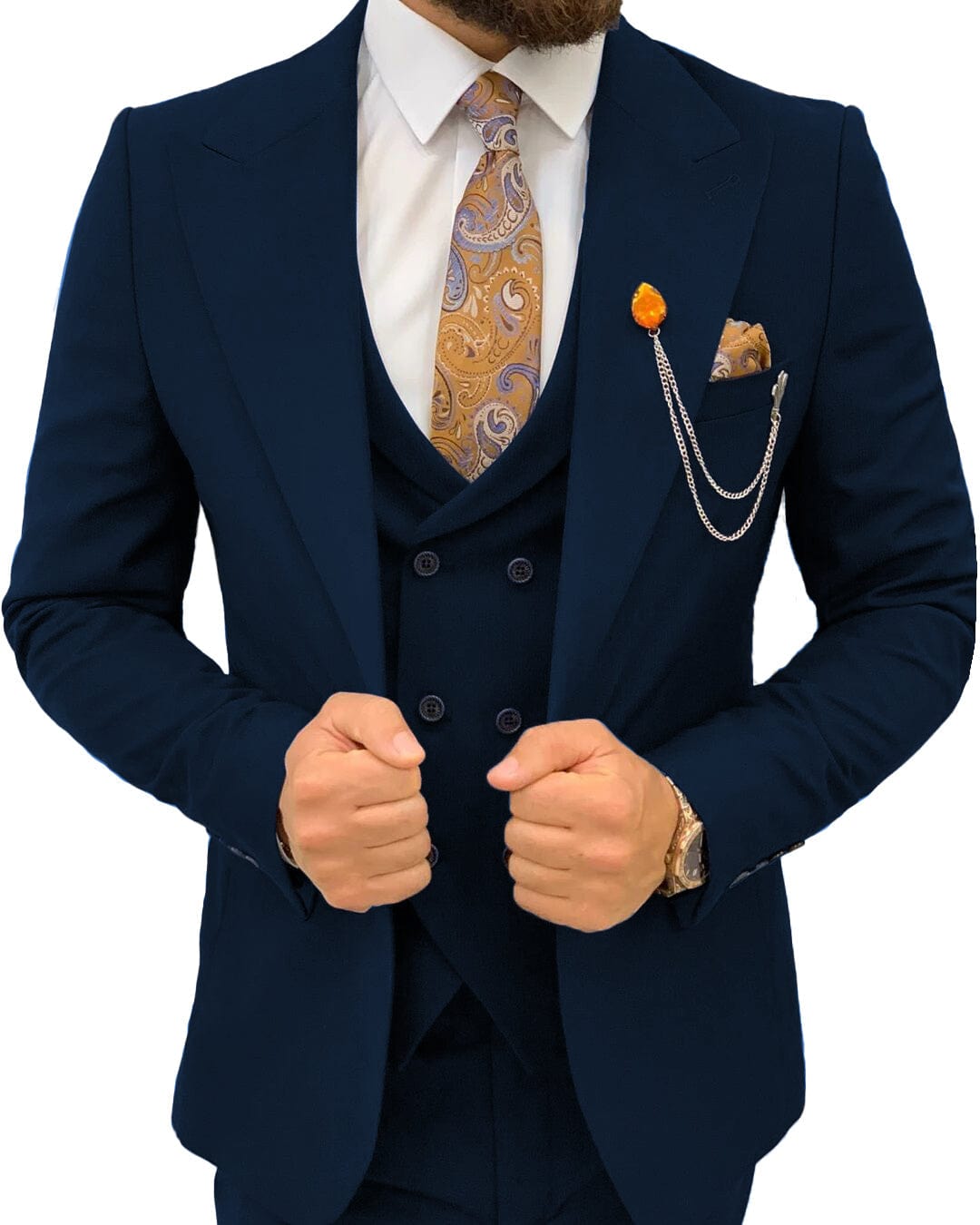 Blue Plaid Prom Suit | Formal Business Two Piece Men Suits