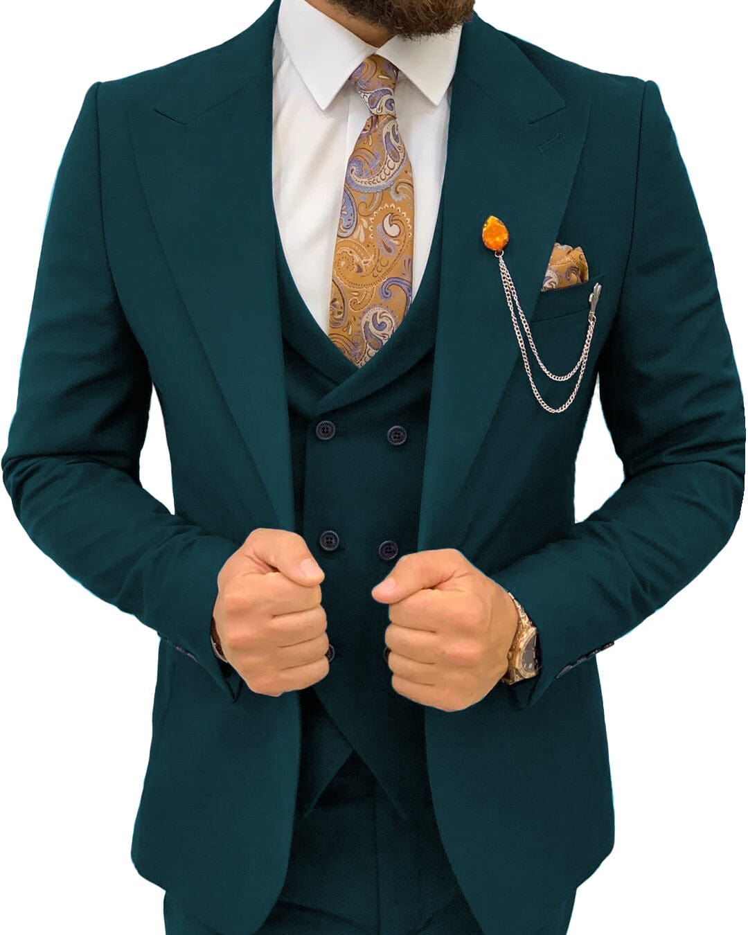 ceehuteey Men’s Suits Slim Fit 3 Piece Suit Formal Wedding Groosmen Suits Prom Tuxedo Suits (Blazer+vest+Pants)
