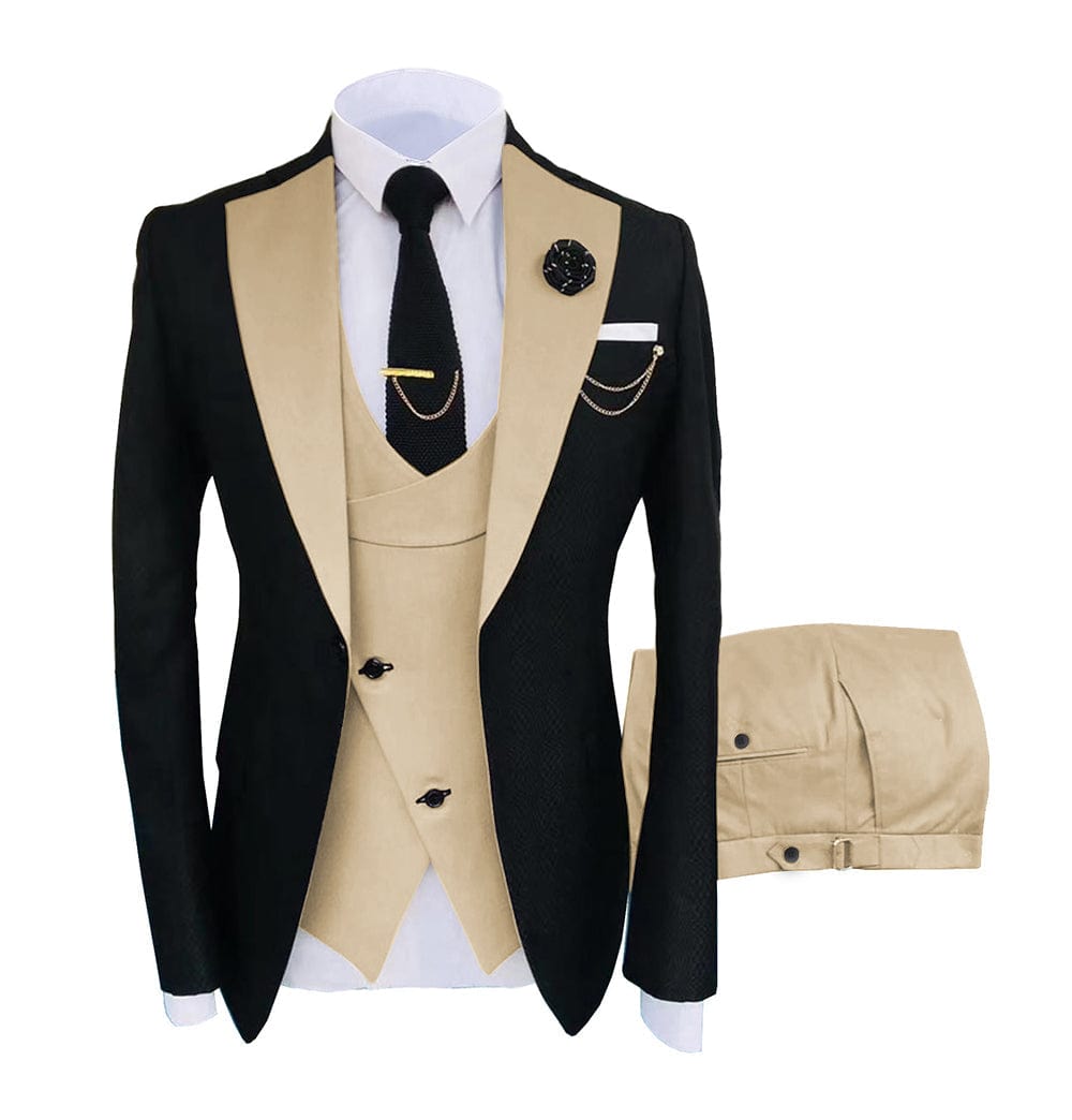 ceehuteey Men's Suits Slim Fit 3 Pieces Notch Lapel Tuxedos for Wedding (Blazer+Vest+Pant)